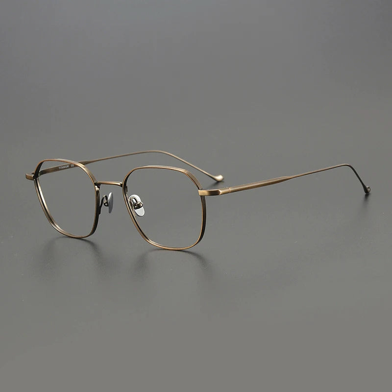 Stylish Black Titanium Square Frame Eyeglasses for Men - Lightweight & Durable Full Rim Polygon Design - Perfect for Work, Reading & Everyday Use