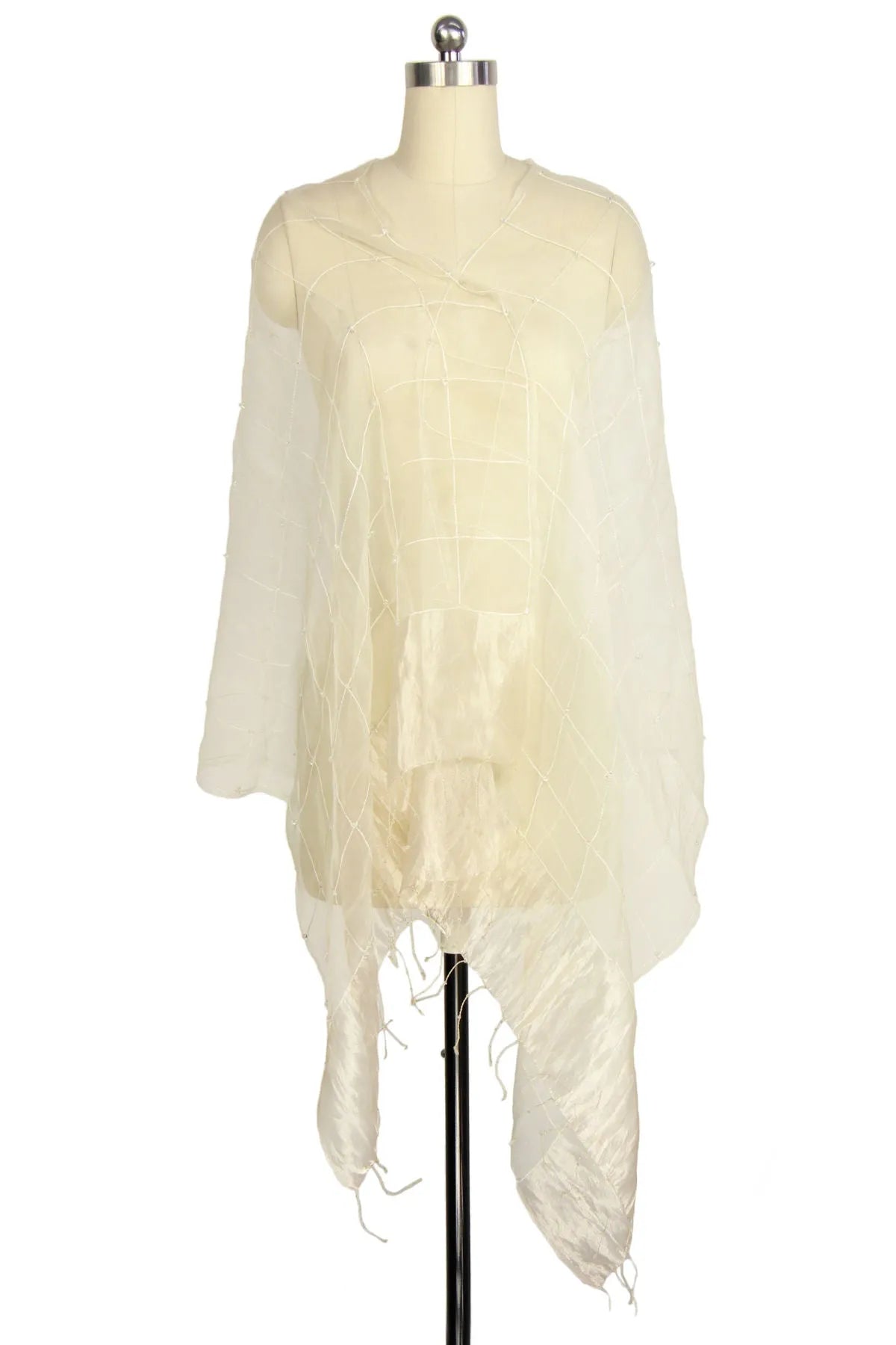 Embroidered Silk Fringed Scarf - Elegant Fashion Accessory for Women, Perfect for Parties, Weddings & Everyday Wear