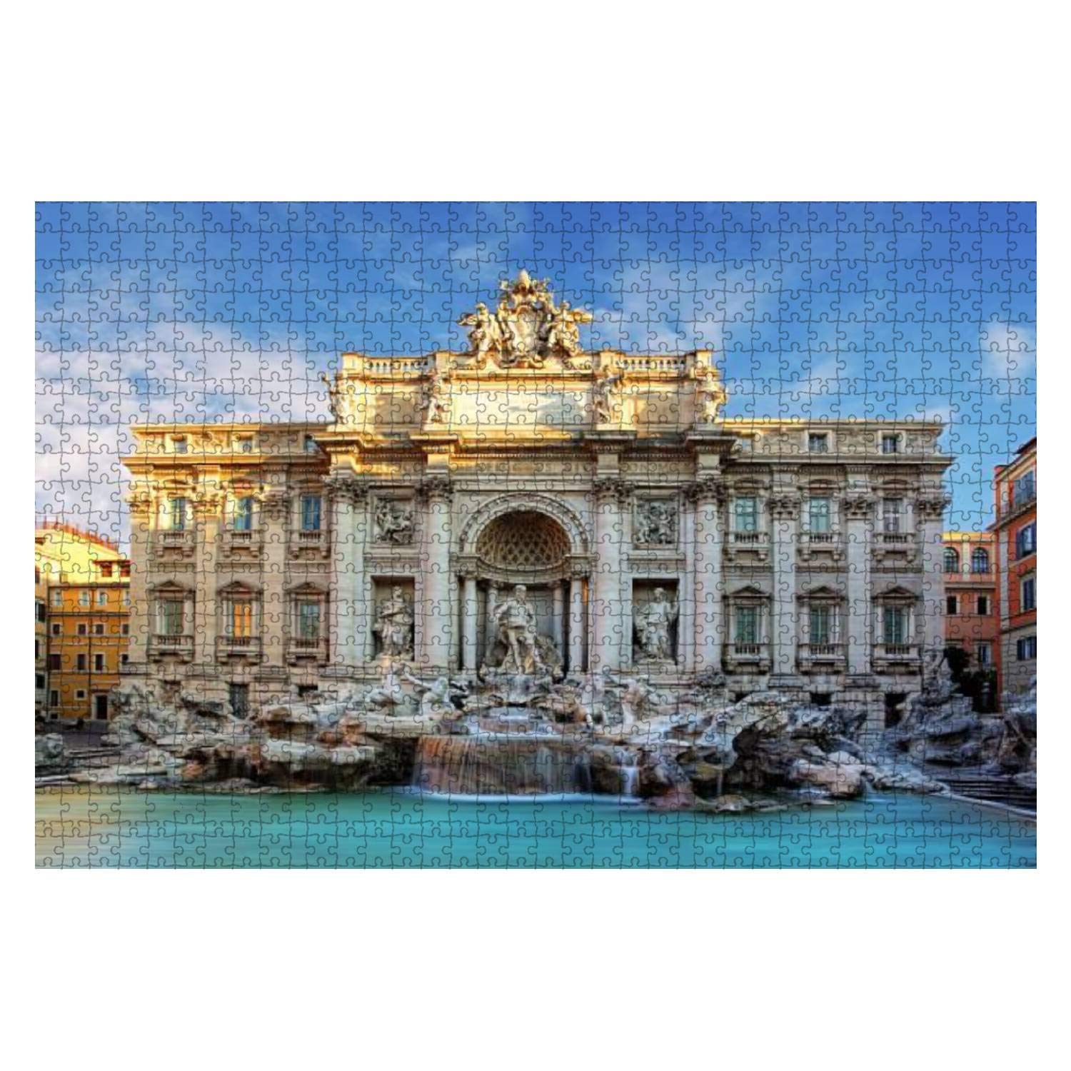 1000-Piece Trevi Fountain Rome Italy Wooden Jigsaw Puzzle - DIY Educational Toy for Kids & Adults, Stress Relief Gift, Home Decor Puzzle Game | Perfect for Family Bonding, Classroom Learning & Office Break Relaxation