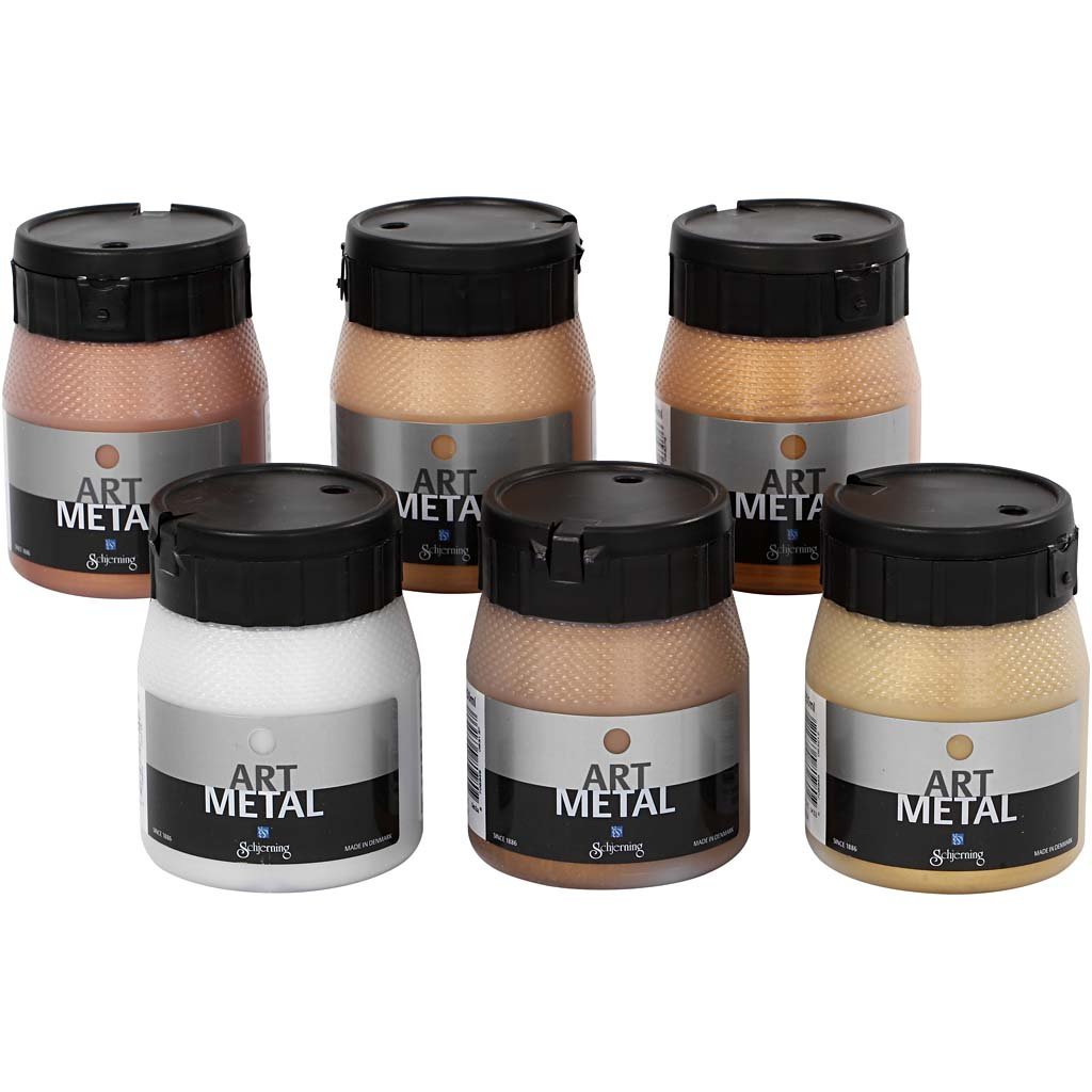 Premium Art Metal Paint Set - 6 Vibrant Colors (250ml Each) for DIY Crafts, Home Decor & Metal Restoration Projects