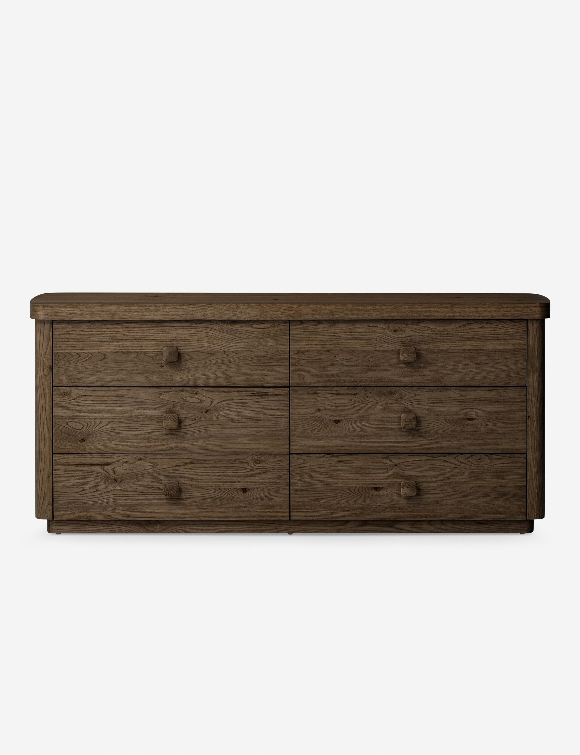 Rosaldo Dresser - 6-Drawer Solid Wood Dresser for Bedroom, Vintage Style Chest of Drawers with Metal Handles - Perfect for Bedroom Storage, Living Room, and Guest Room Organization