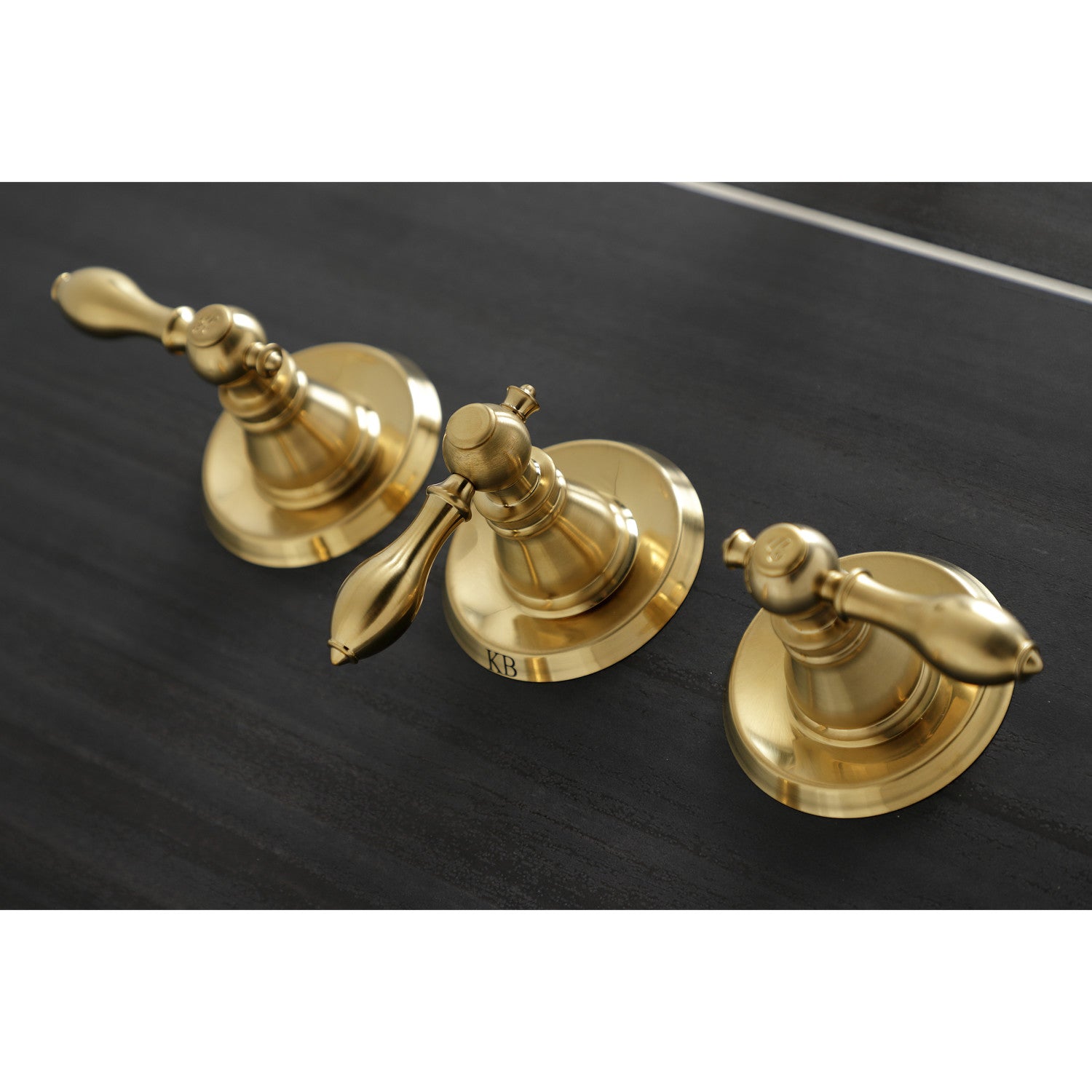American Classic KB237ACL Triple Handle Tub and Shower Faucet in Brushed Brass - Vintage Style Bathroom Fixture for Bath Tub and Shower Combo, Perfect for Home Renovation and Luxury Bathroom Upgrade