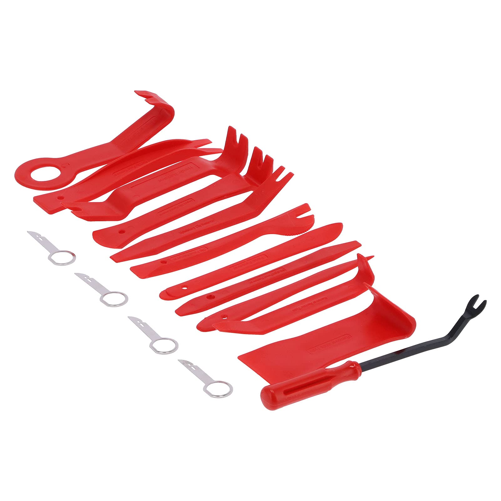 16Pcs Car Panel Trim Removal Tool Kit - Pry Tools for Audio, CD & Central Control Installation - Durable Auto Interior Repair Set (Red) - Perfect for DIY Car Stereo Upgrades & Dashboard Maintenance