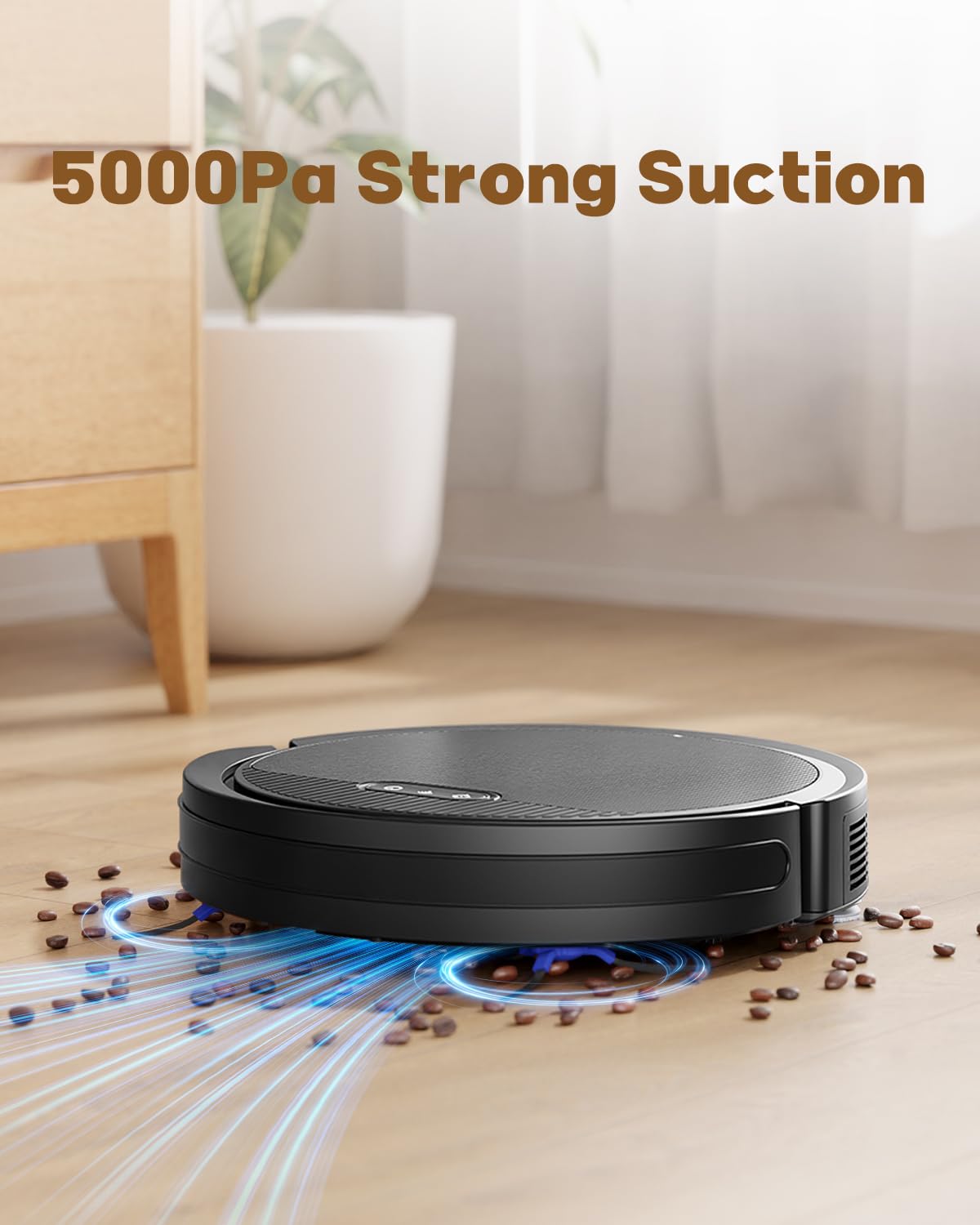 V3 3-in-1 Robot Vacuum and Mop with 5000Pa Strong Suction - WiFi/Alexa/App Control, Self-Charging, Tangle-Free - Perfect for Pet Hair, Carpets & Hard Floors - Smart Home Cleaning for Living Rooms, Bedrooms & Offices