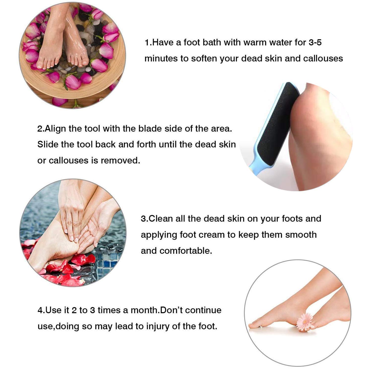 Premium Double-Sided Foot File & Callus Remover - Exfoliating Foot Scrubber for Dead Skin, Square Shape with Ergonomic Handle (Blue) - Perfect for Pedicures, At-Home Foot Care & Soft Feet Maintenance
