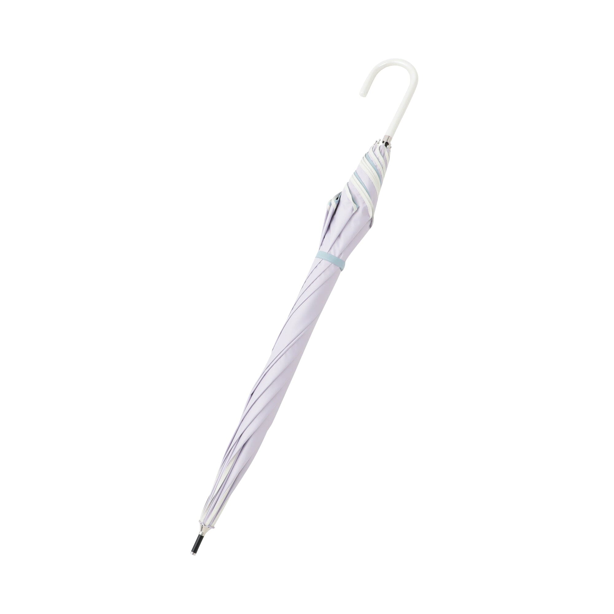 Bicolor Piping Long Umbrella 58cm Purple - UV Protection & Waterproof - Perfect for Sunny and Rainy Days - Ideal for Outdoor Activities, Commuting, and Travel