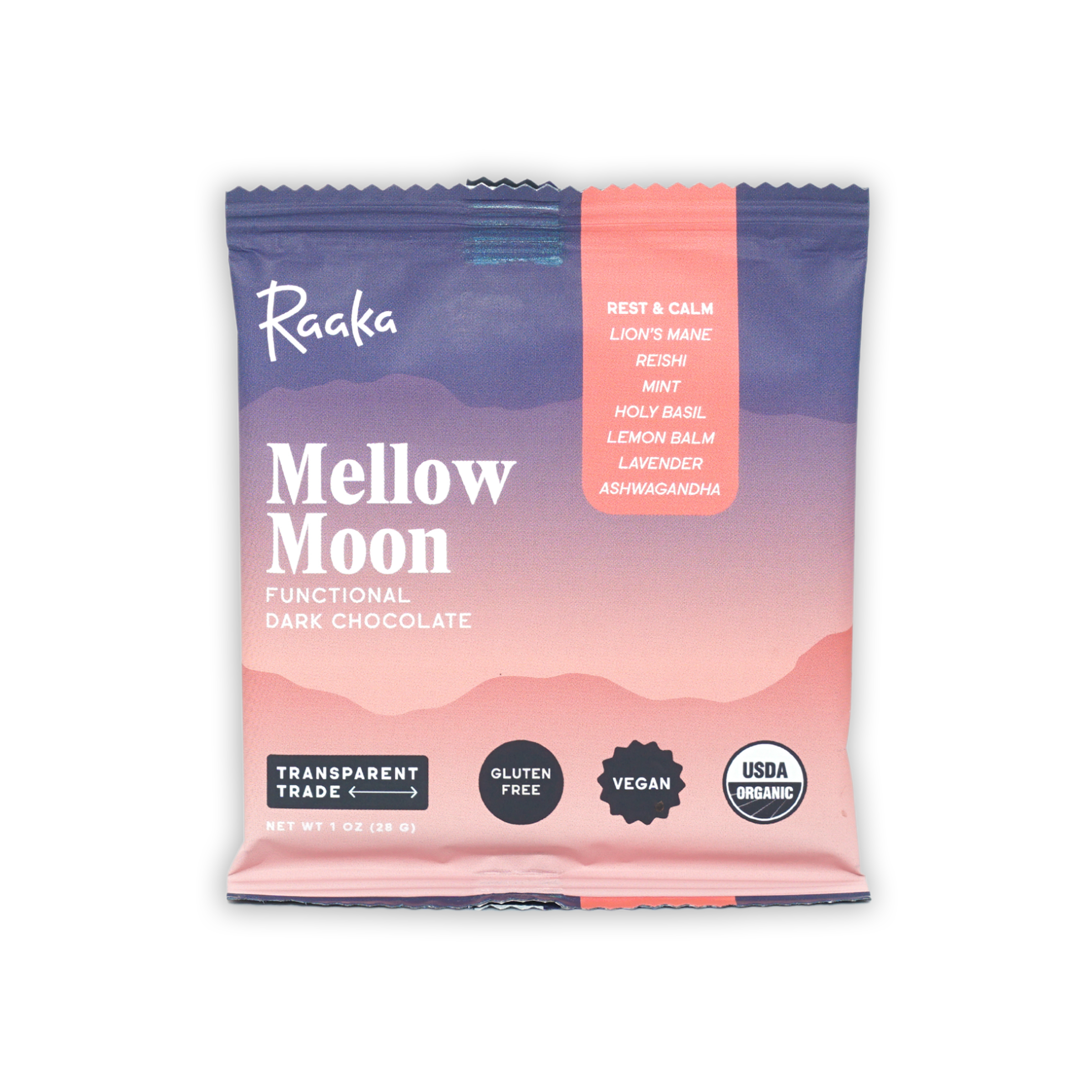 Raaka Organic 64% Dark Chocolate Bar - Mellow Moon Flavor | Vegan, Gluten-Free, Ethically Sourced | Perfect for Gifts, Desserts & Healthy Snacking