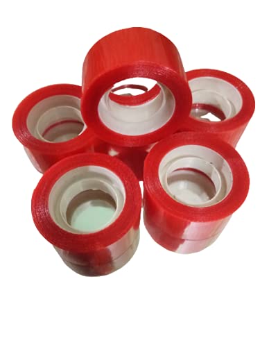 WigzoTapes Double Sided Red Transparent Tape for Hair Wigs, Hair Patches, Men & Women's Wigs - 6 Small Rolls (4m x 24mm Each) - Secure & Comfortable Hold for Daily Wear, Cosplay & Hair Styling