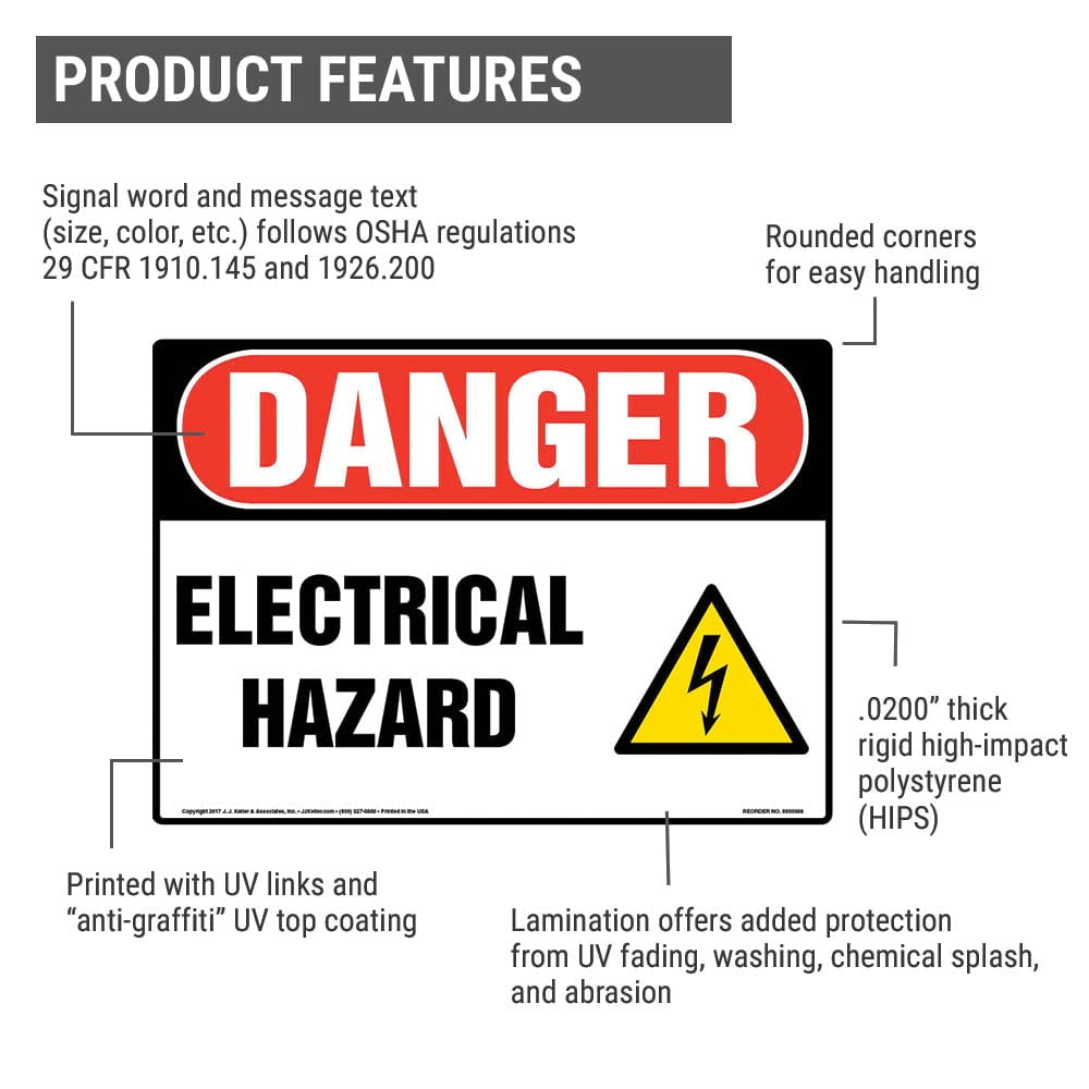 Danger Electrical Hazard Sign - 14