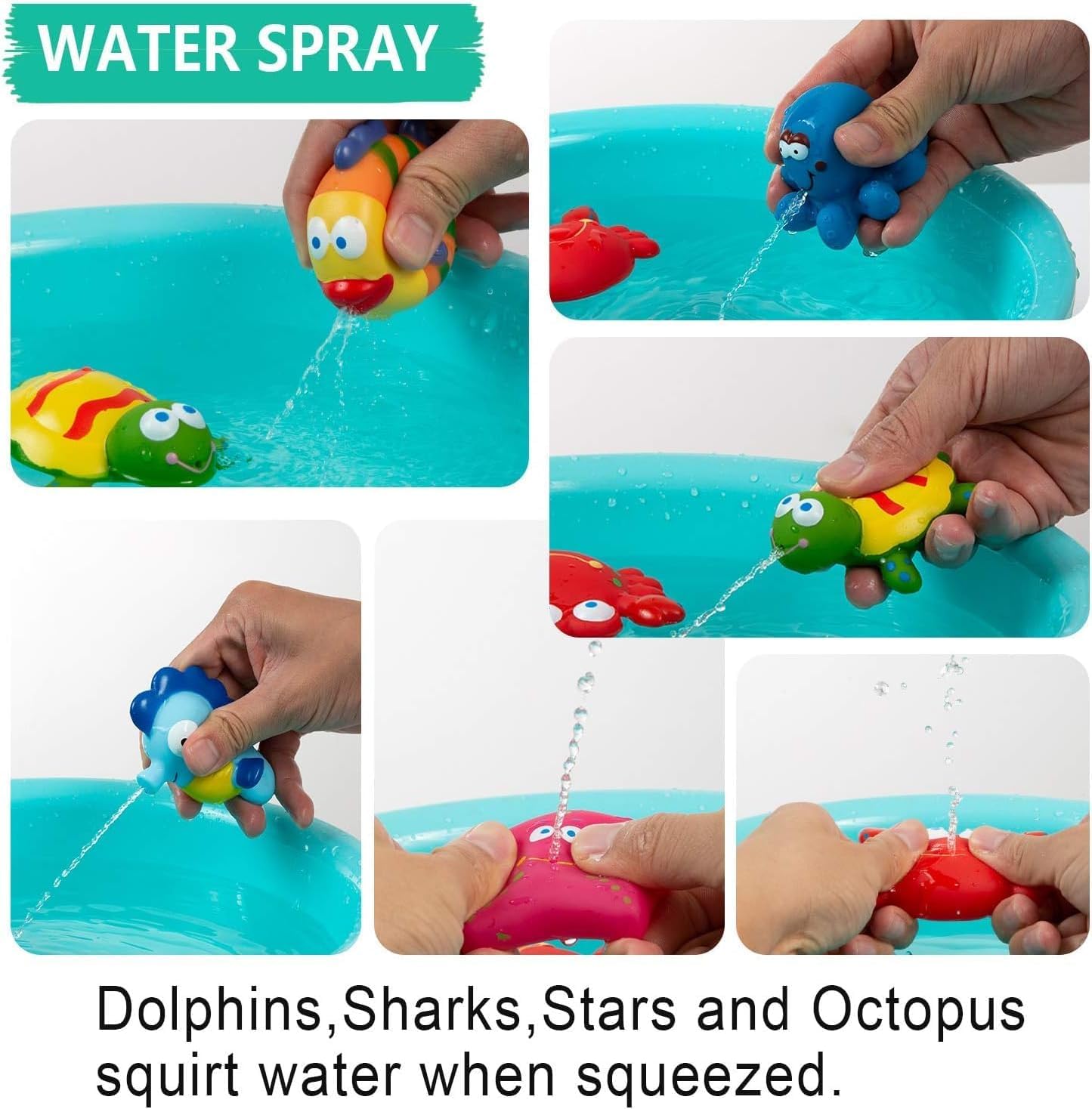 **ZWOOS 6-Piece Soft Floating Bath Toys for Kids - Sea Creature Bathtub & Pool Toys for Toddlers & Children | Fun Water Play for Bath Time, Swimming & Learning**