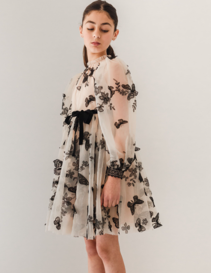 Gold Label Butterfly Tulle Dress for Girls (3-14 Years) - Elegant Party Dress for Birthday, Wedding & Special Occasions