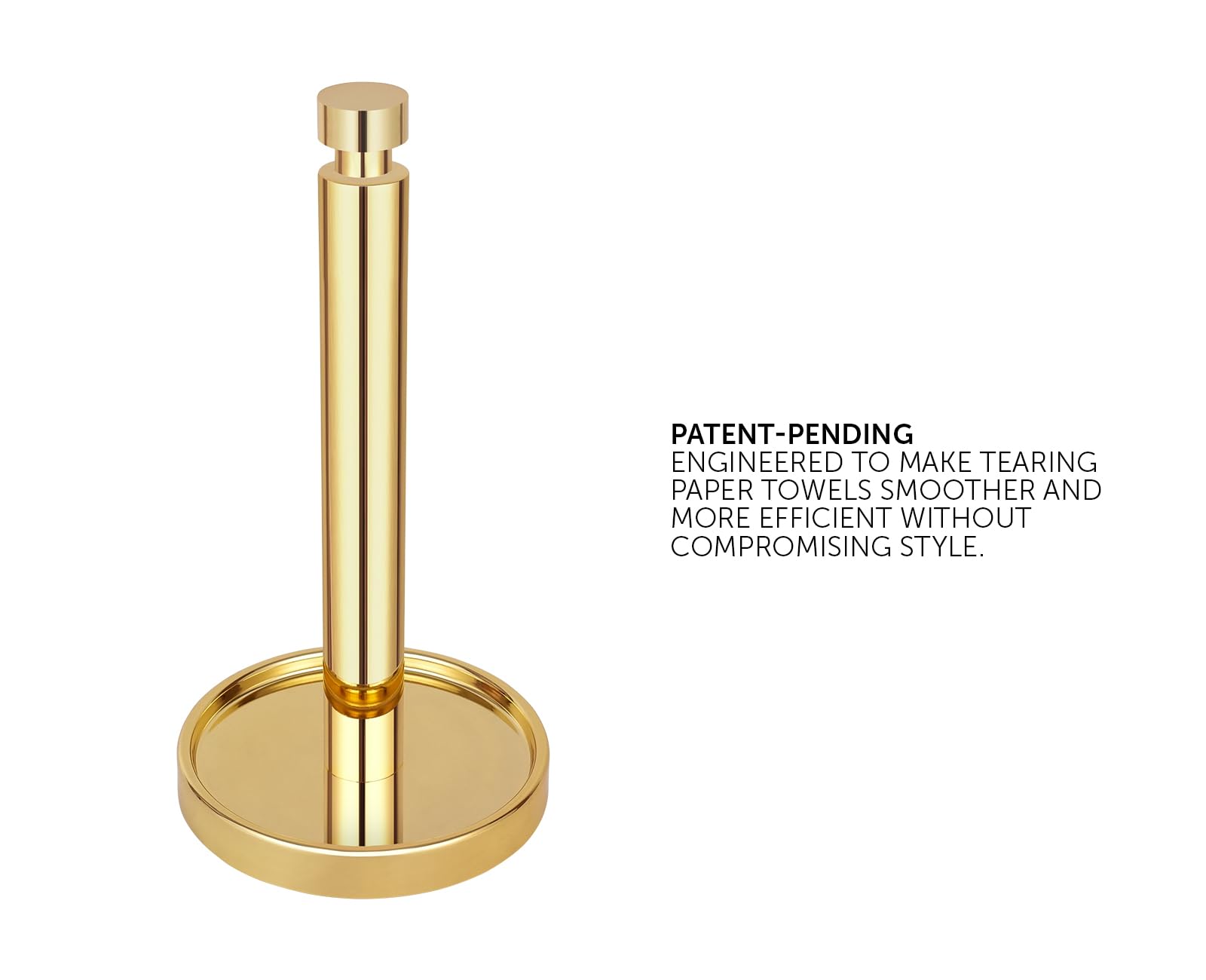 Ivilon Paper Towel Holder Stand - Sturdy & Tear-Resistant Design - Universal Fit for All Paper Towel Rolls - Elegant Gold Finish - Perfect for Kitchen, Bathroom & Office Organization