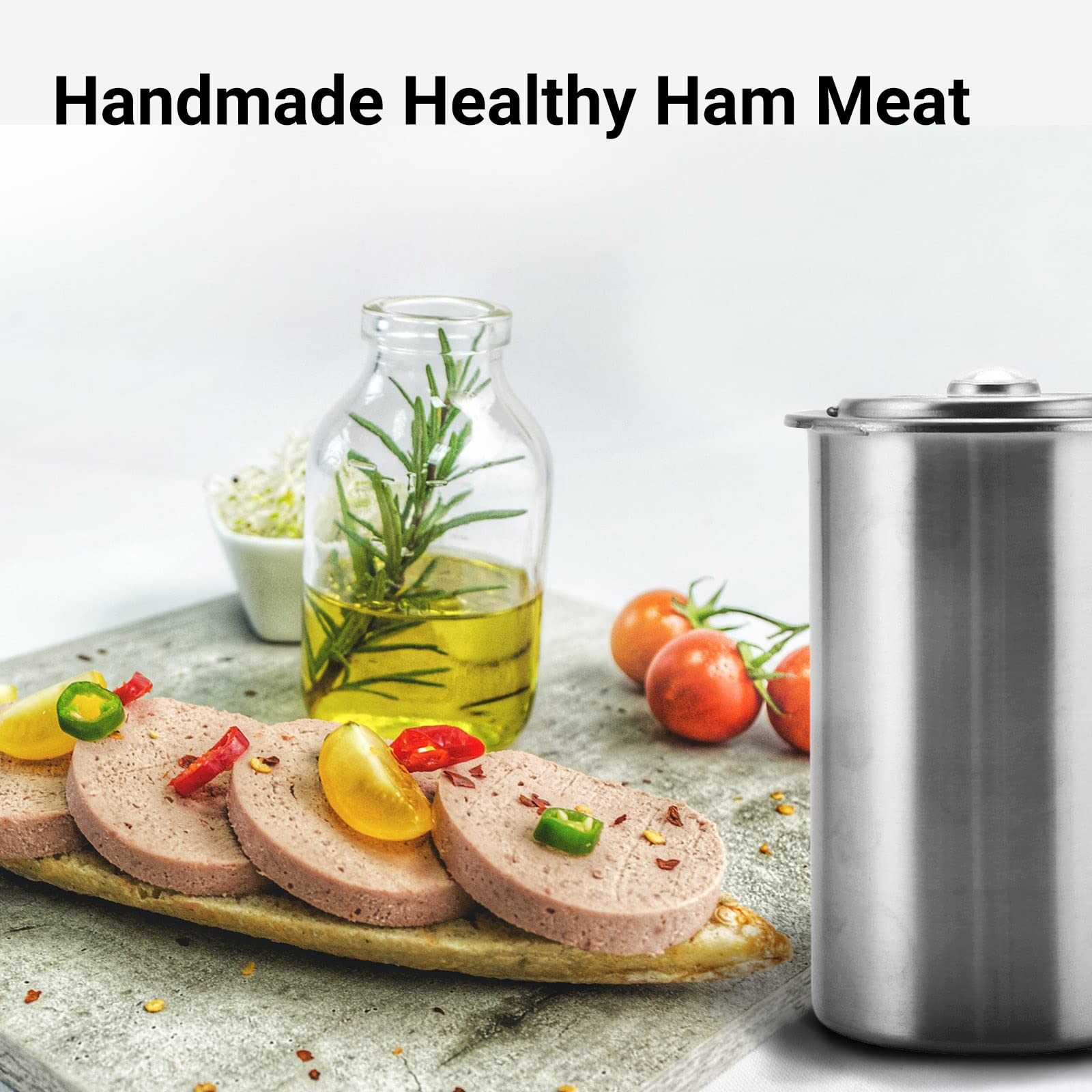 Stainless Steel Ham Press Maker - Round Shape Meat Press Machine for Healthy Homemade Deli, Seafood & Poultry Patties - Perfect for Sandwiches, Burgers & Gourmet Cooking (2023 Latest Model) | Ideal for Home Kitchens, Restaurants & BBQ Parties