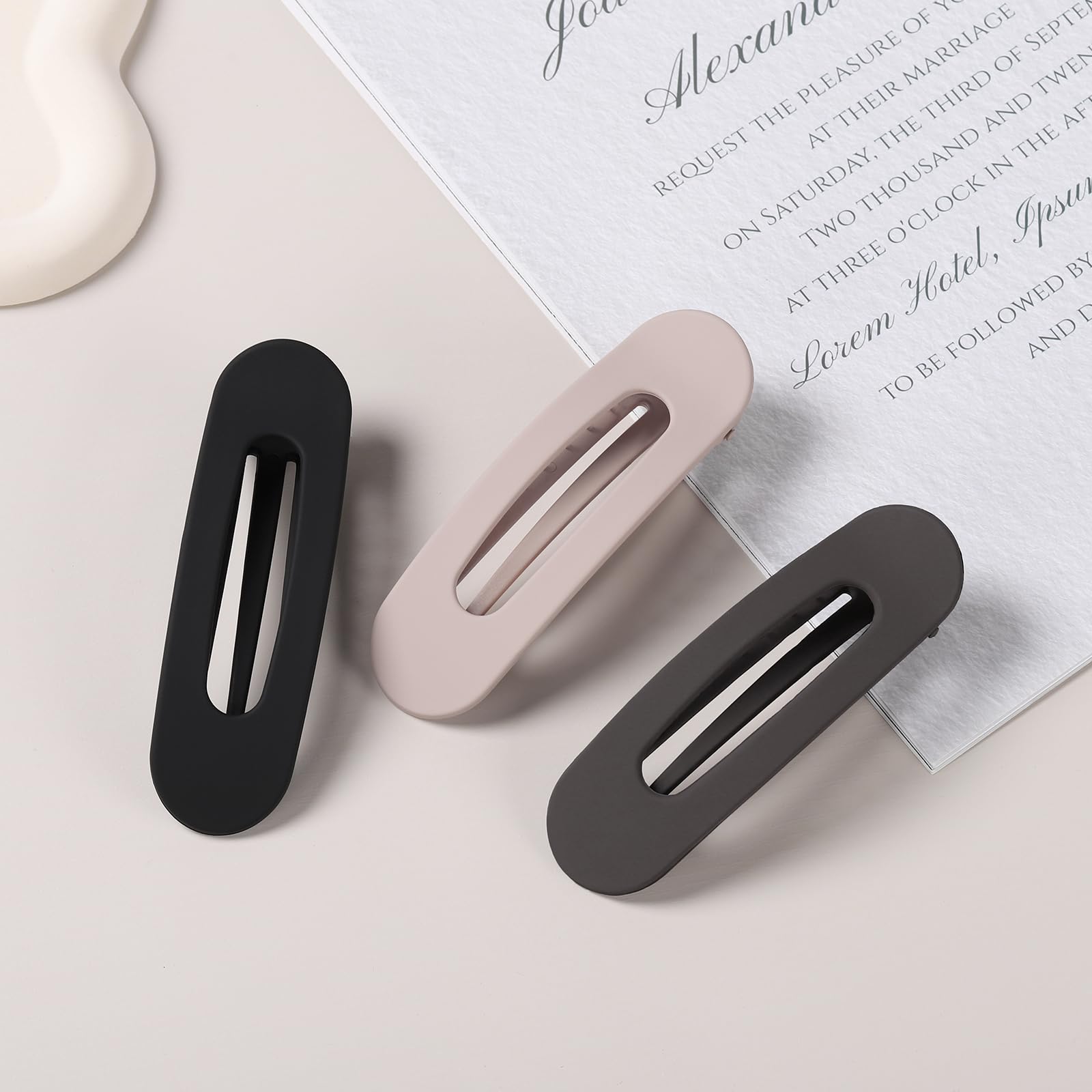 Sightor Flat Hair Clips for Women - 3 Pack French Style Lay Flat Claw Clips for Thick & Thin Hair - Perfect for Work, Gym, and Everyday Hairstyles