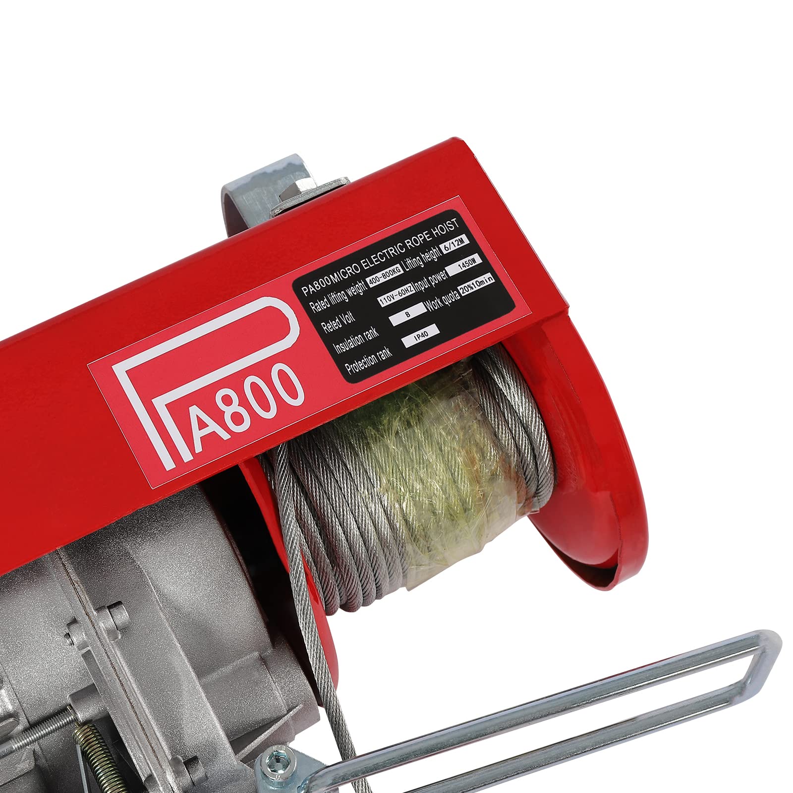 Gdrasuya10 1763lbs Electric Hoist Winch - 110V Heavy Duty Crane Lift with Wired Remote Control & Single/Double Slings - Perfect for Factory, Warehouse, Construction Site Lifting Operations