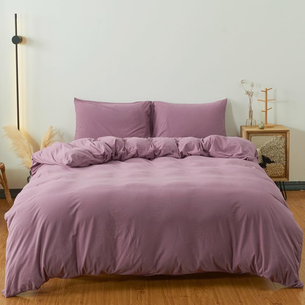 CLOTHKNOW Pale Mauve Full Size Comforter Set 3Pcs - Dusty Purple Bedding Set with 2 Pillowcases | Ultra Soft Grape-Colored Comforter for Women & Girls | Perfect for Master Bedroom, Guest Room & Dorm Decor