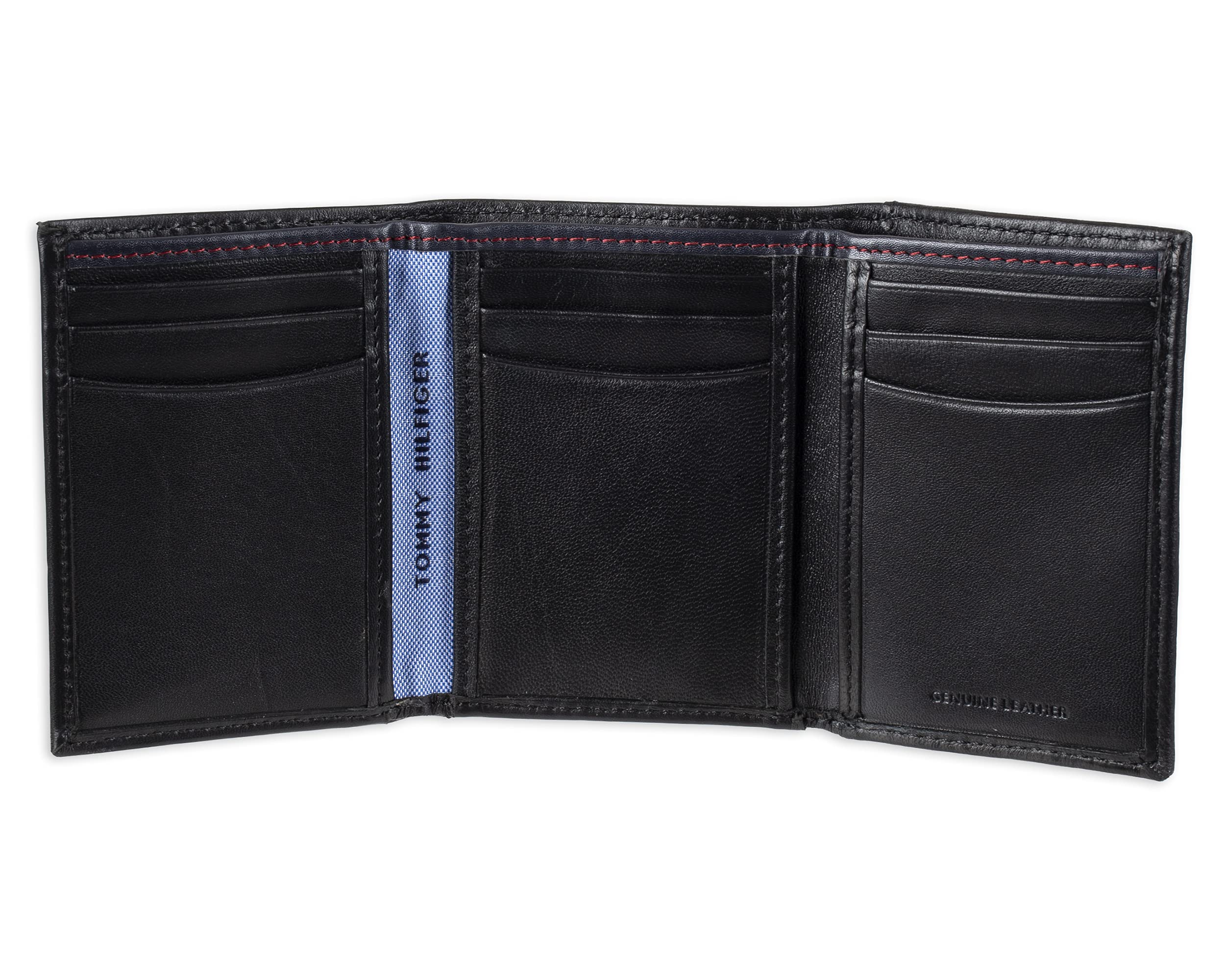 Tommy Hilfiger Men's Slim RFID Blocking Leather Wallet with ID Window & 12 Card Slots - Perfect for Travel, Business & Everyday Use