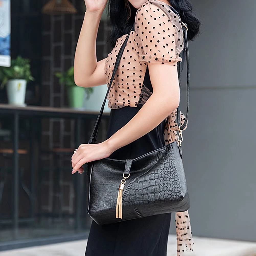 Stylish Women's PU Leather Crossbody Bag with Tassel - Fashionable Small Shoulder Purse for Ladies | Perfect for Work, Travel & Everyday Use