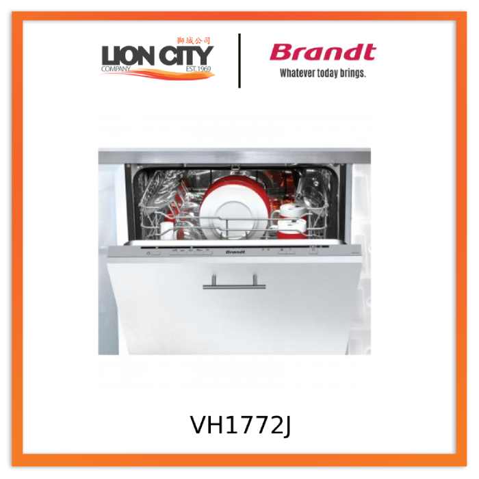 Brandt VH1772J Built-in Dishwasher - 24 Inch Stainless Steel Energy Star Rated for Modern Kitchens | Perfect for Small Homes & Apartments