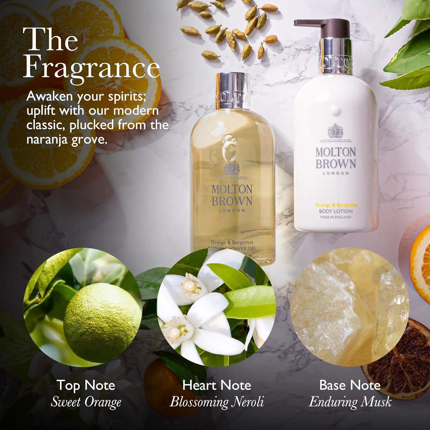 Molton Brown Orange & Bergamot Body Lotion for Women - 300ml Hydrating Moisturizer with Citrus Fragrance | Perfect for Dry Skin Care & Daily Use