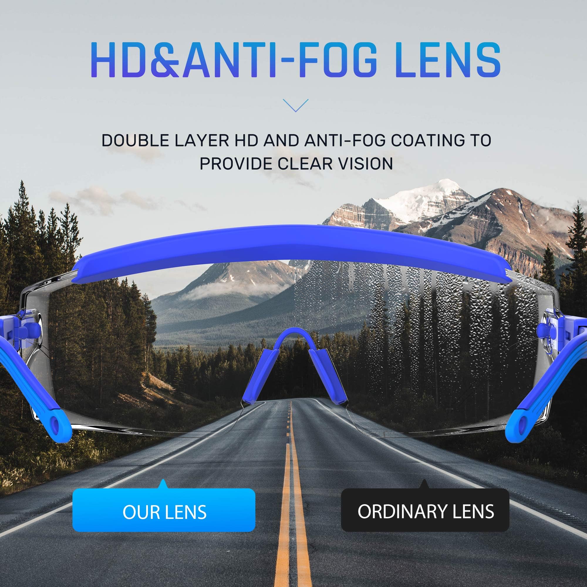 Anti Fog Safety Glasses - Protective Goggles with Adjustable Frame & Scratch-Resistant Lenses for Work, DIY Projects, Lab, and Outdoor Activities