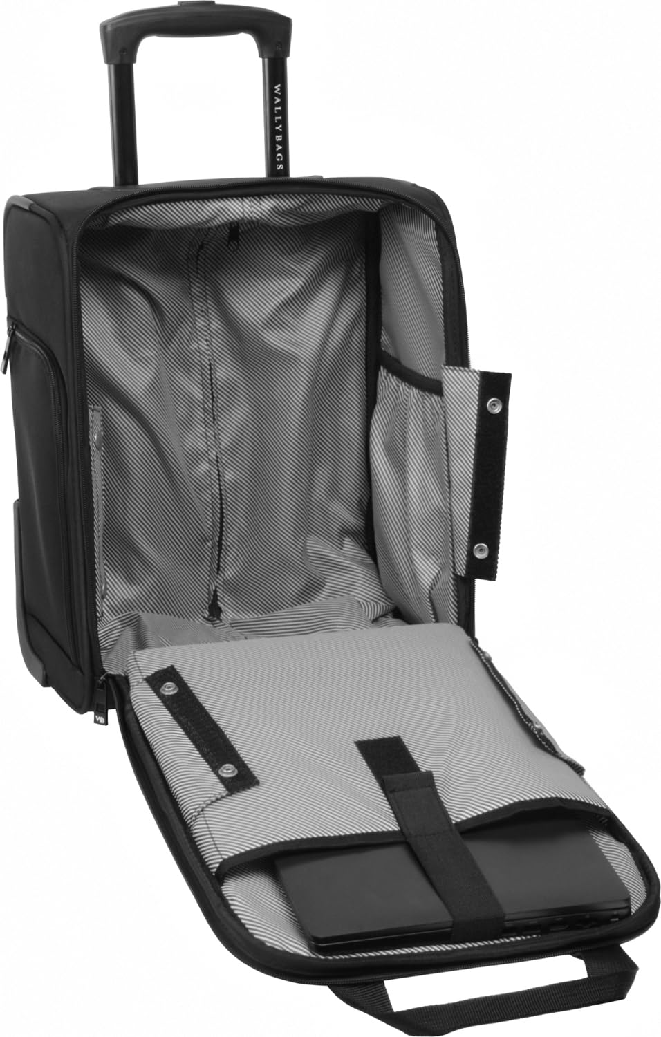 WallyBags 16-Inch Underseat Carry-On Luggage with Padded Laptop Compartment & Electronics Pockets - Perfect for Air Travel, Business Trips & Commuting
