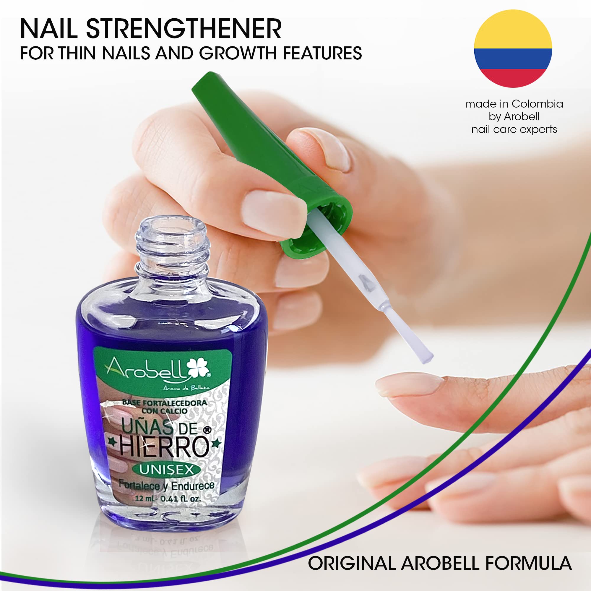 Best Iron Nail Hardener for Strong & Healthy Nails - 0.4oz Unisex Nail Strengthener - Perfect for Brittle Nails Care at Home or Salon