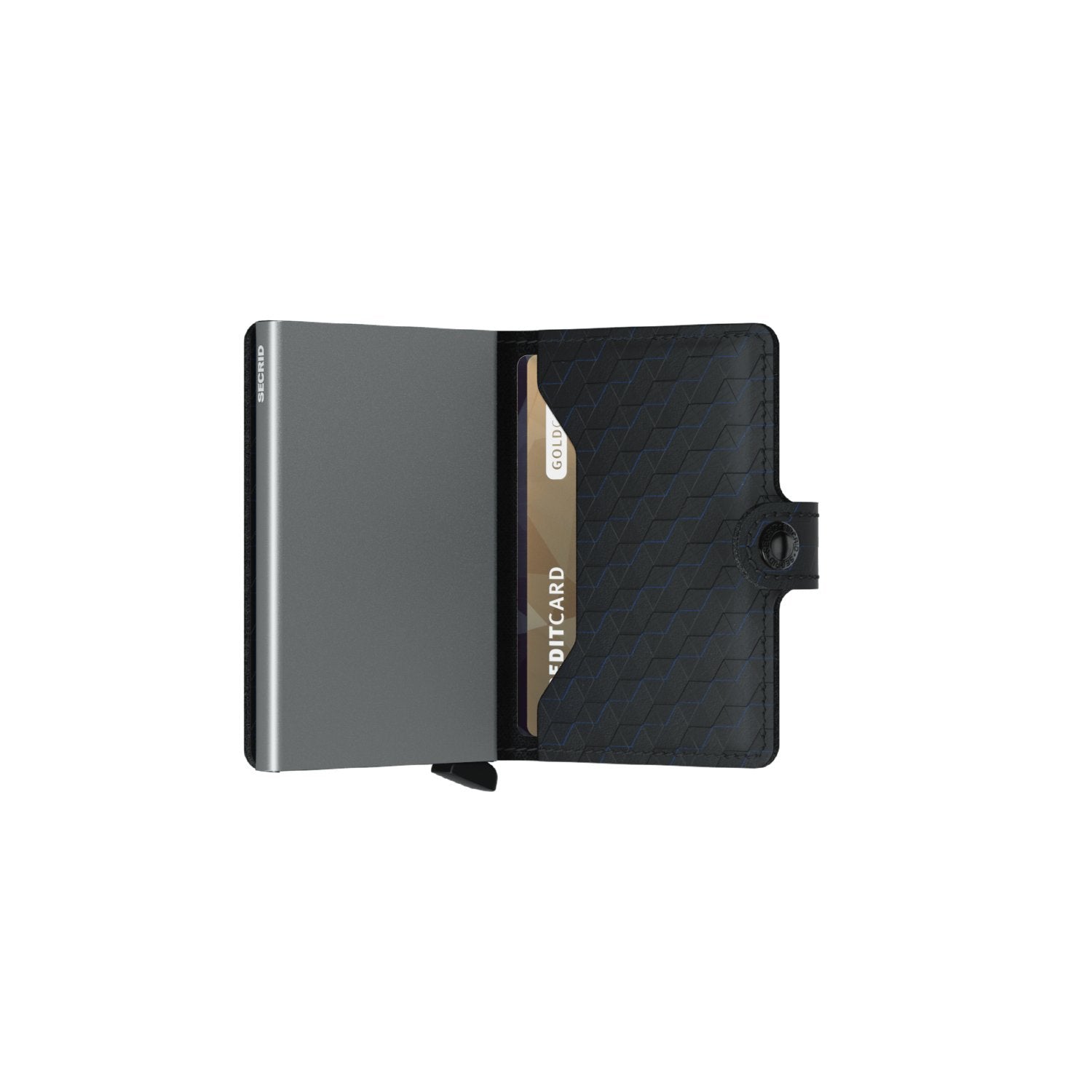 Mini Wallet for Women & Men - Slim RFID Blocking Credit Card Holder - Optical Black Titanium - Perfect for Travel, Business & Everyday Use
