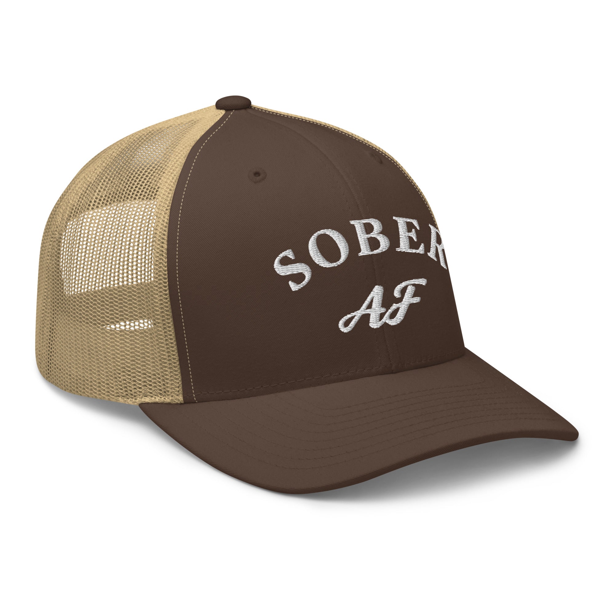 Sober AF Embroidered Trucker Hat - Funny Novelty Baseball Cap for Men & Women - Perfect for Parties, Festivals, and Everyday Wear