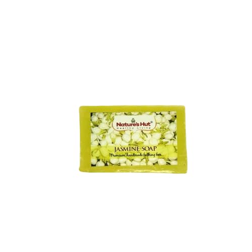 Natures Hut Premium Natural Handmade Jasmine Soap Bars (125g, Pack of 3) - Moisturizing & Aromatherapy for Relaxing Bath & Gift Sets