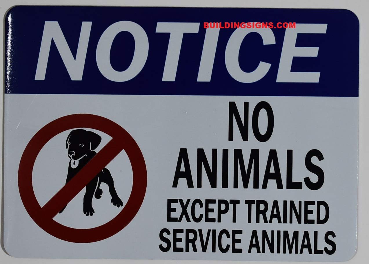 Service Animals Only Sign - 5x7 White with Tape for Doors & Public Spaces