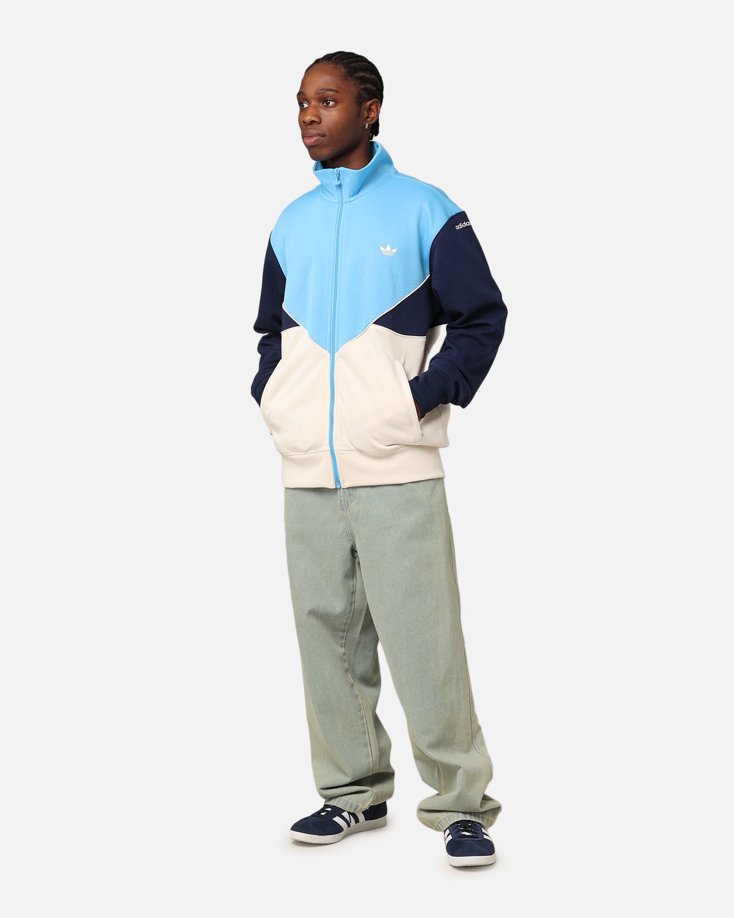 Adidas Adicolor Track Top Jacket - Semi Blue Burst/Wonder White/Night Indigo - Men's Athletic Running Hoodie for Gym & Streetwear Fashion