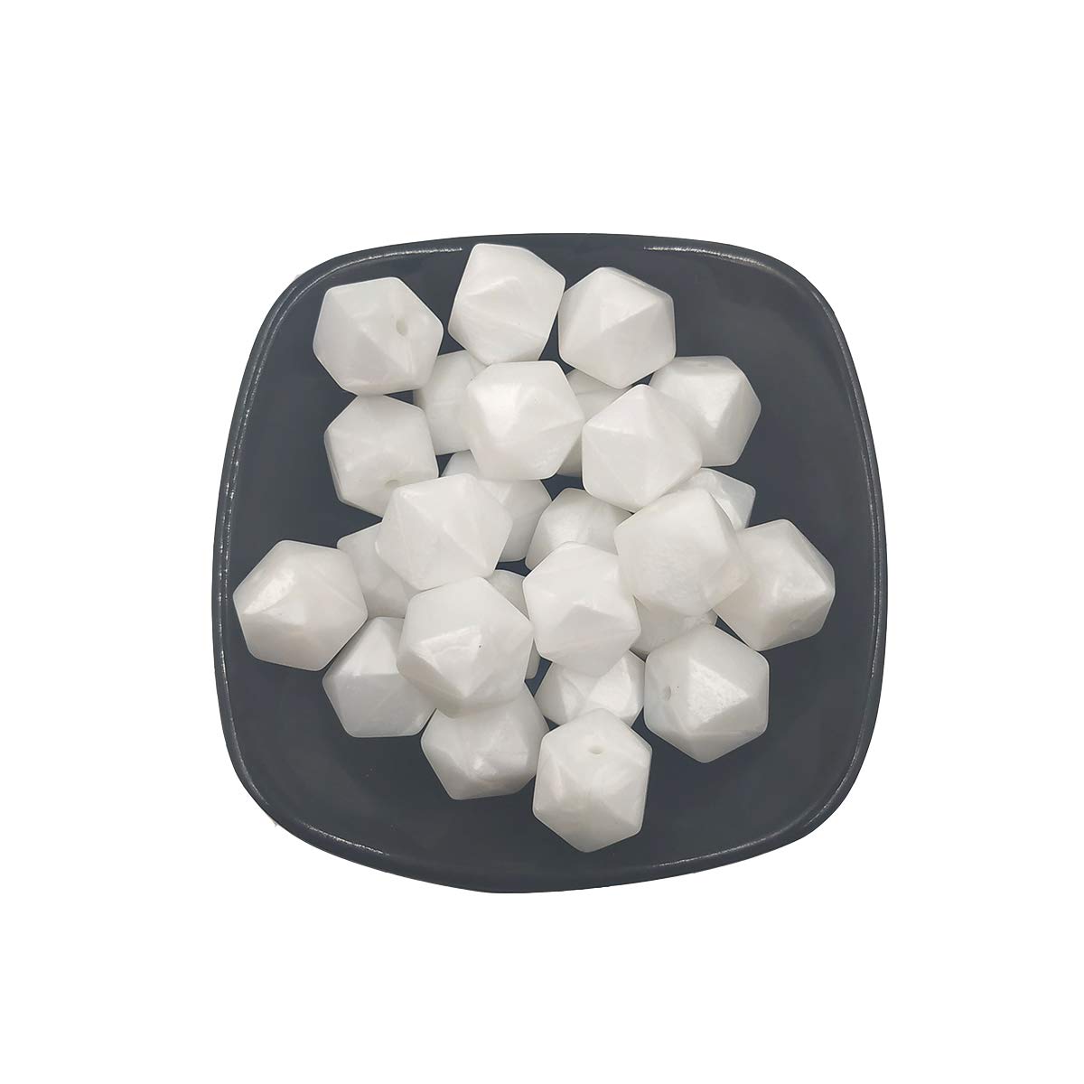 14mm Hexagonal Silicone Beads for DIY Jewelry & Keychains - 50pcs Bulk Craft Beads for Women's Lanyards & Pen Making