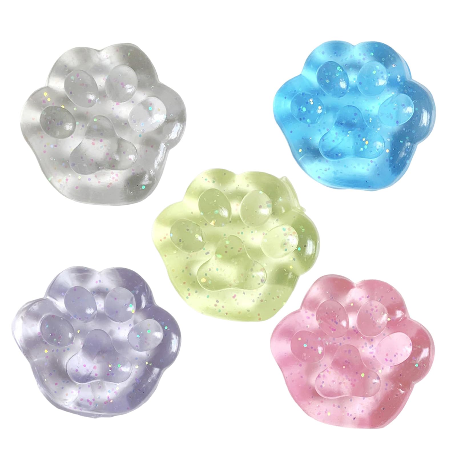Cat Paw Squishy Toy for Stress Relief - Ultra Soft & Quick Recovery Squeeze Toy for Kids & Adults - Cute Cat Paw Pinch Toy in Mix Colors - Perfect for Anxiety Relief, Office Desk & Home Decor
