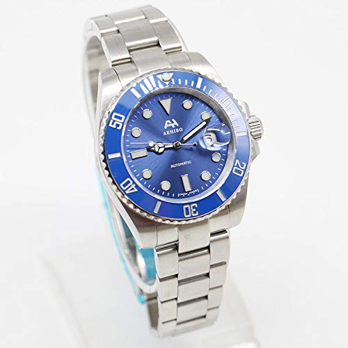 Men's Automatic Mechanical Watch - 50M Water Resistant, Ceramic Bezel & Sapphire Glass with Glide Lock - Blue Dial Wristwatch for Men | Perfect for Business, Casual Wear & Outdoor Activities