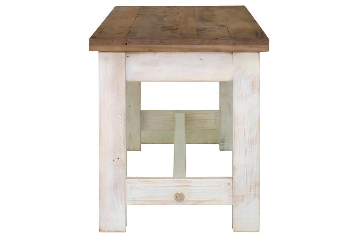 Borsgade Bench in White/Natural - Modern Wooden Entryway Bench for Hallway, Living Room & Bedroom