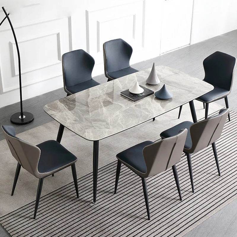 Kyrie II Sintered Stone Dining Table - Modern & Durable Kitchen Table for 6-8 People - Perfect for Family Dinners, Entertaining Guests & Small Space Dining Rooms