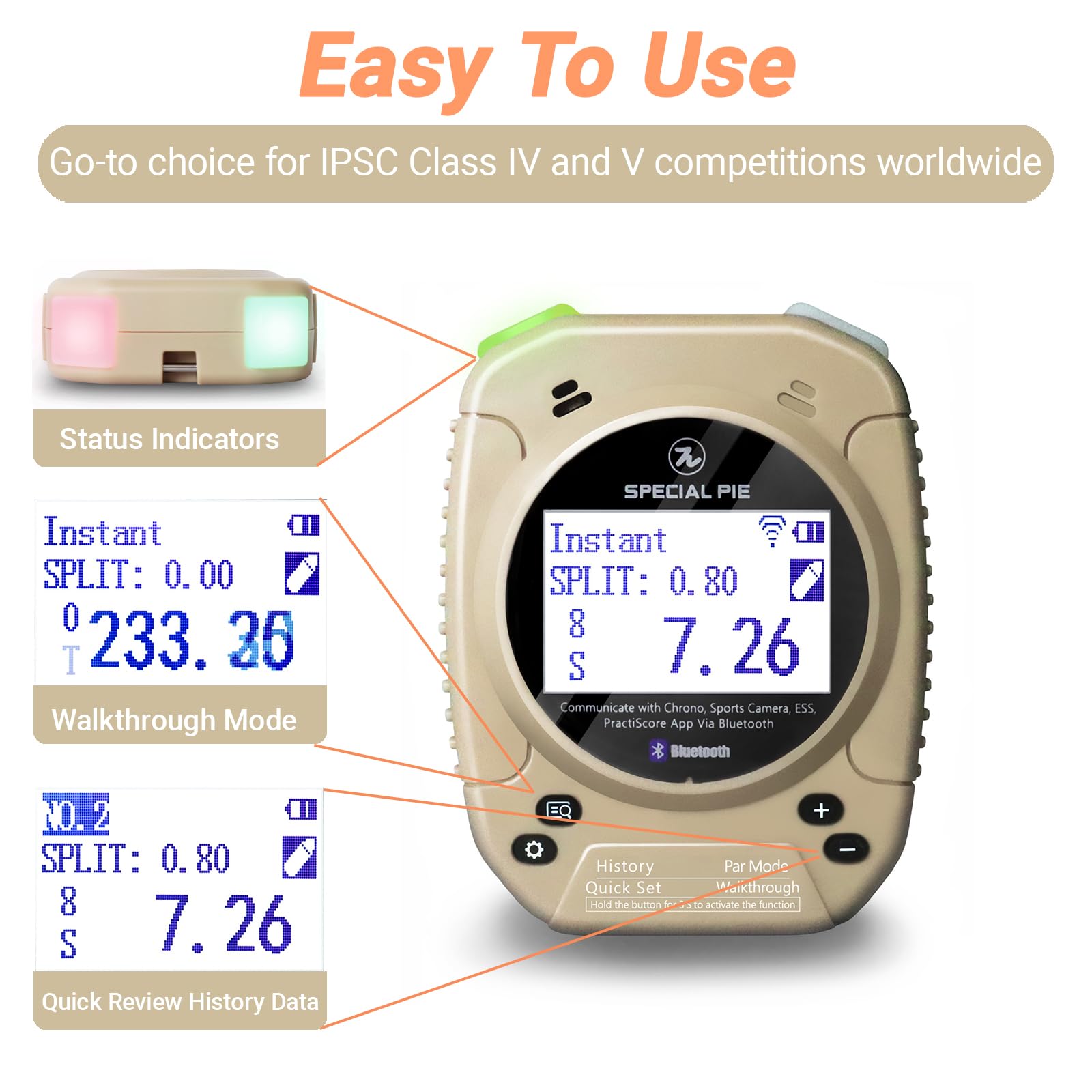 M1A2+W Shot Timer for Shooting Competition - Wireless Connection with Large LED Score Display | Perfect for IPSC, USPSA Matches & Shooting Club Training | Improve Accuracy & Reaction Time