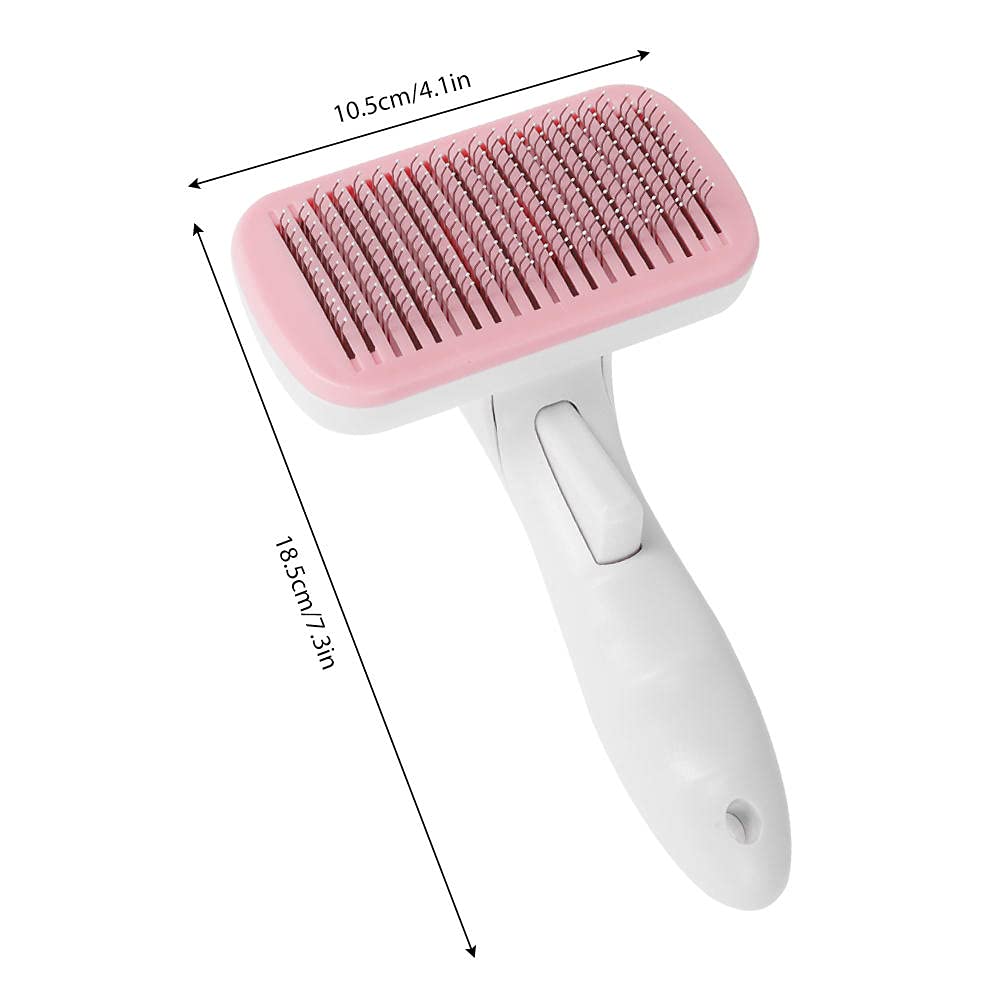 Self-Cleaning Slicker Brush for Dogs & Cats - Dematting & Grooming Tool with Blue Handle - Pet Hair Removal Comb for Shedding Control - Perfect for Daily Brushing, Detangling, and Coat Maintenance at Home
