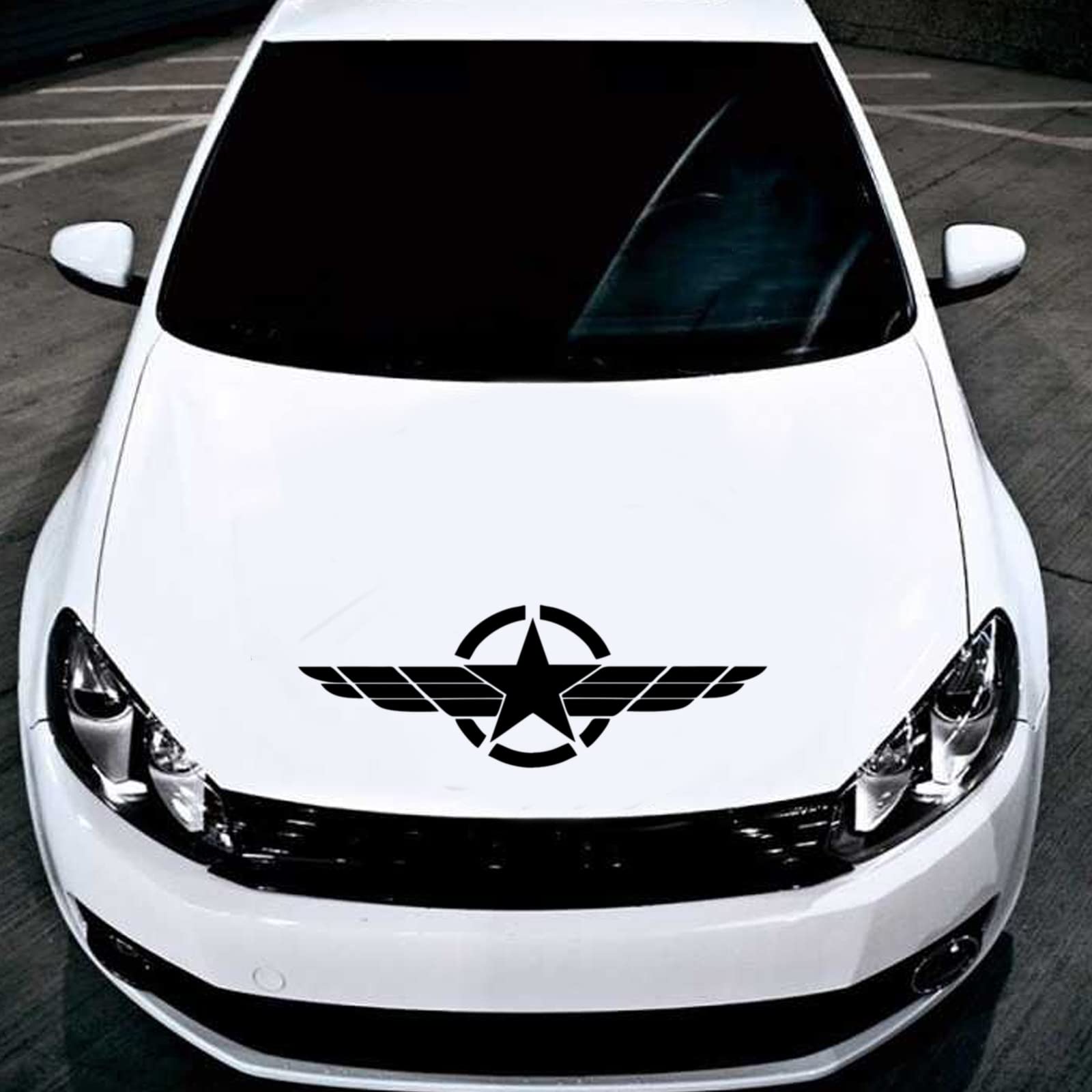 Universal Car Hood Vinyl Decal Stickers - Custom Auto Bonnet Graphics for Sports & Racing Cars - DIY Exterior Modification Accessories in Black - Perfect for Car Shows, Street Racing & Vehicle Personalization
