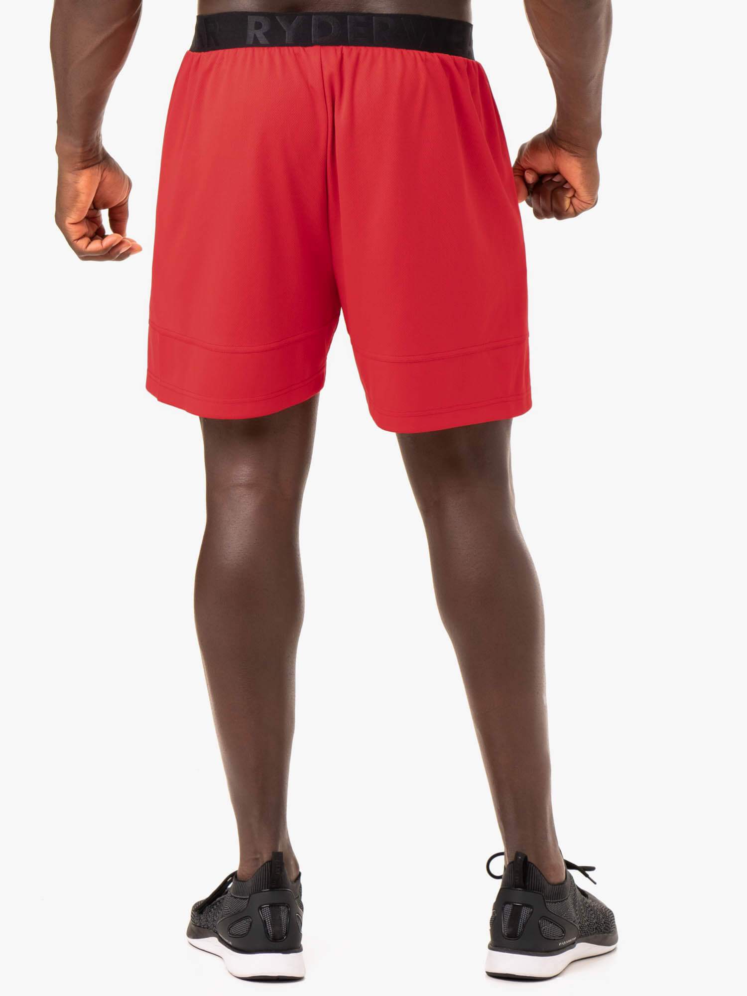 Action Mesh Shorts - Red | Breathable & Comfortable Athletic Shorts for Running, Gym & Outdoor Sports
