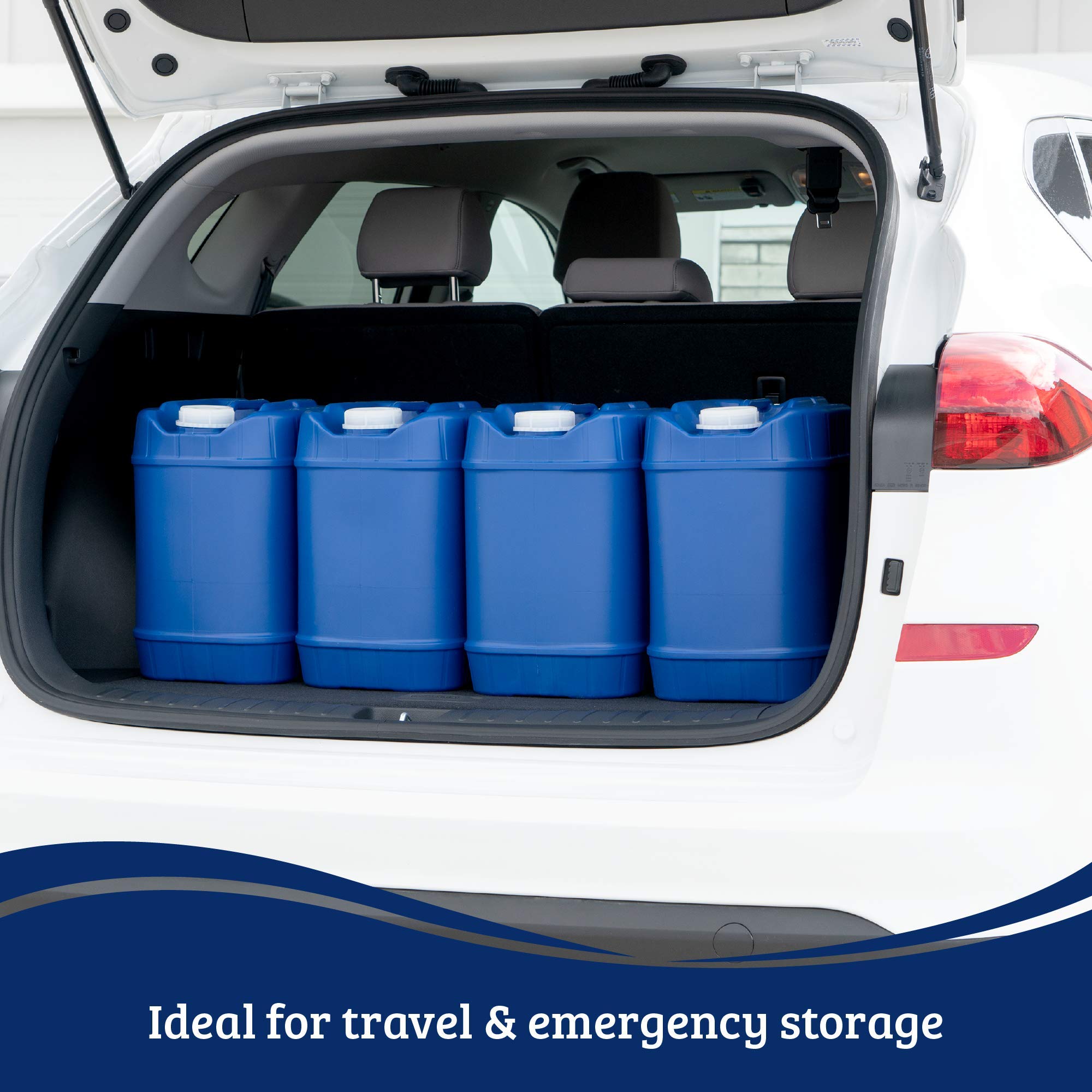 5-Gallon Stackable Water Storage Containers - Emergency Water Supply for Camping, Hurricane Preparedness & Disaster Survival - BPA-Free, Durable 60-Gallon Water Storage System - Perfect for Outdoor Adventures, Emergency Kits & Home Storage
