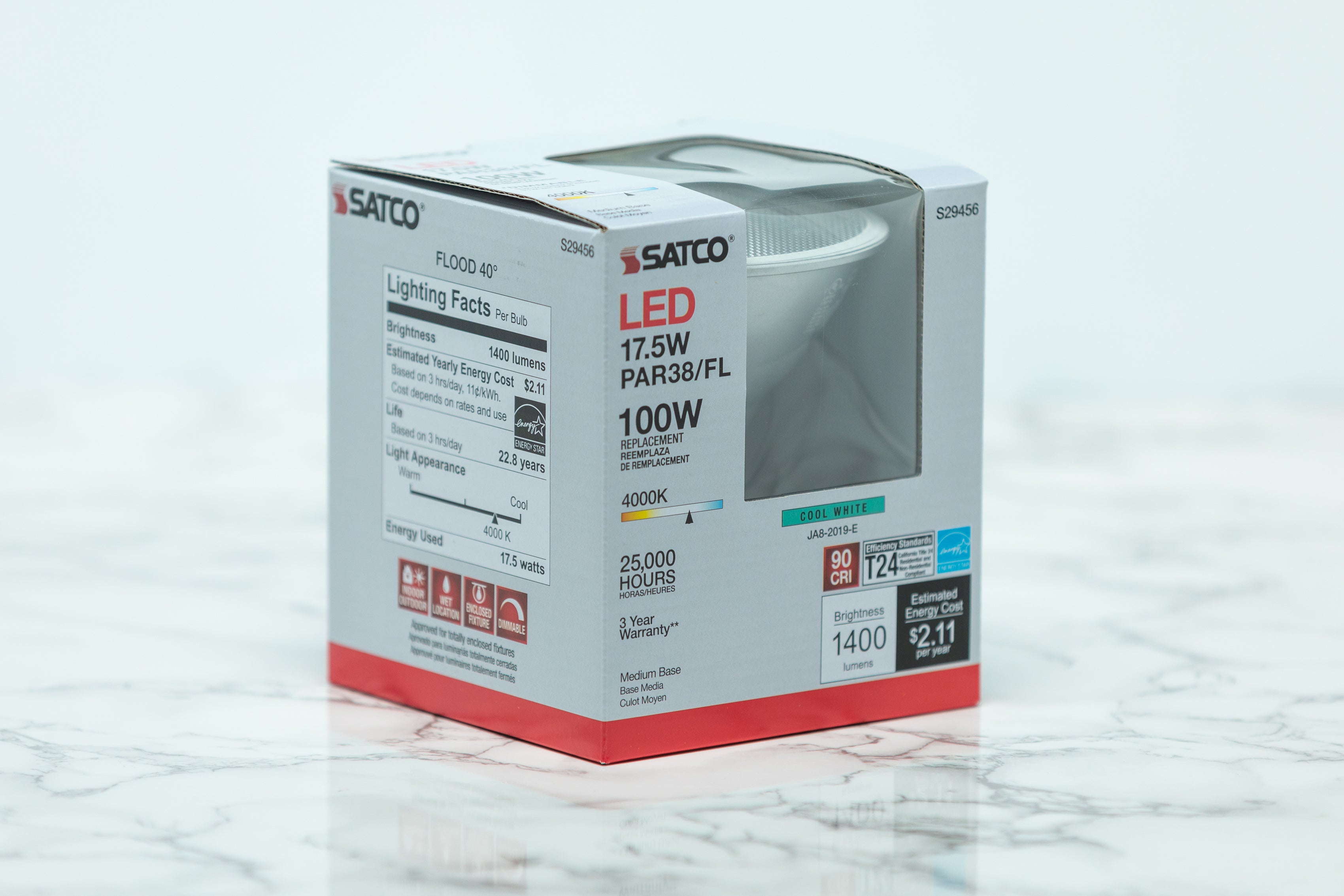 Satco Wet Location Recessed Can LED Light Bulb - Damp Rated for Bathrooms, Kitchens & Outdoor Use - Energy Efficient Lighting Solution