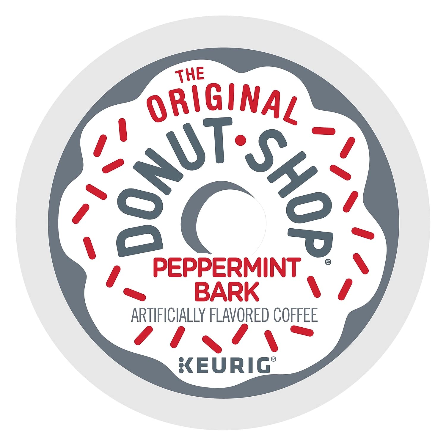 Original Donut Shop Peppermint Bark K-Cup Coffee Pods - 24 Count Box | Holiday Flavored Coffee for Keurig Brewers | Perfect for Christmas Gifts & Winter Mornings