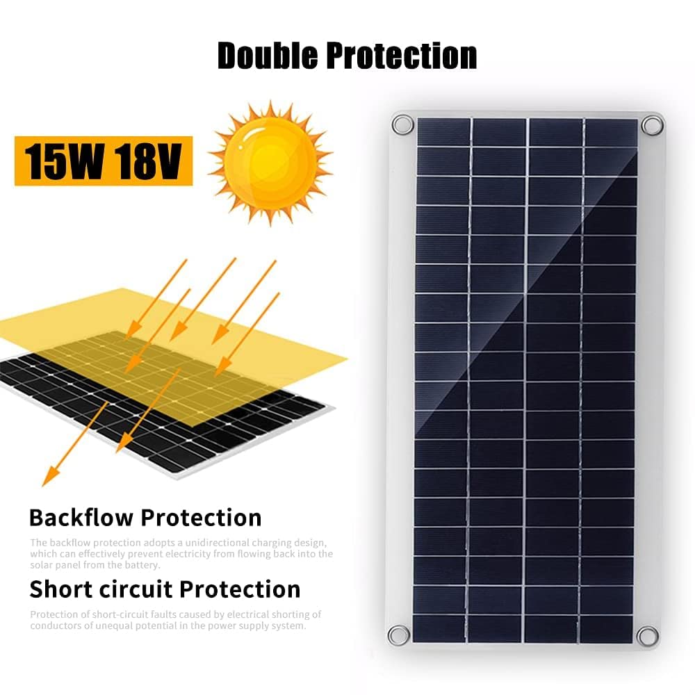 2 Pack High Efficiency Polycrystalline Solar Panels with Dual USB Ports - Portable Solar Charger for Camping, Hiking & Outdoor Adventures | DIY Power Bank Charging Solution