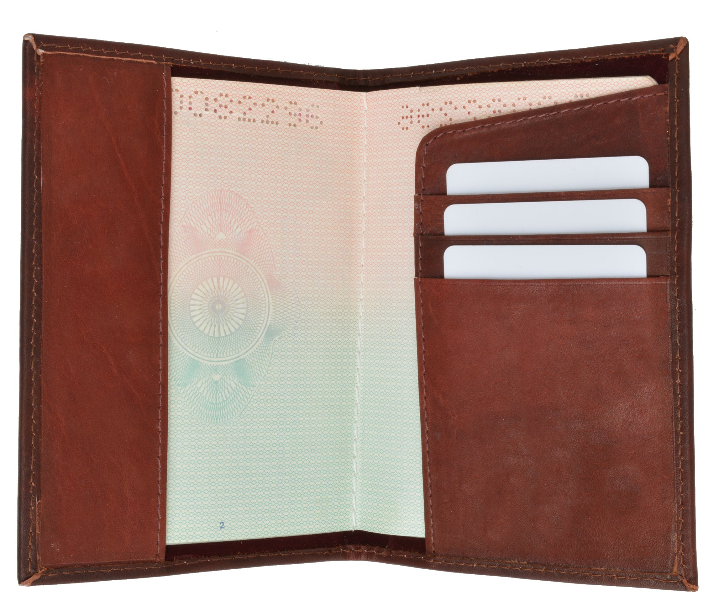 Premium MARSHAL Unisex Leather Travel Wallet Passport Cover - RFID Blocking, Burgundy - Ideal for International Travel, Business Trips & Daily Use