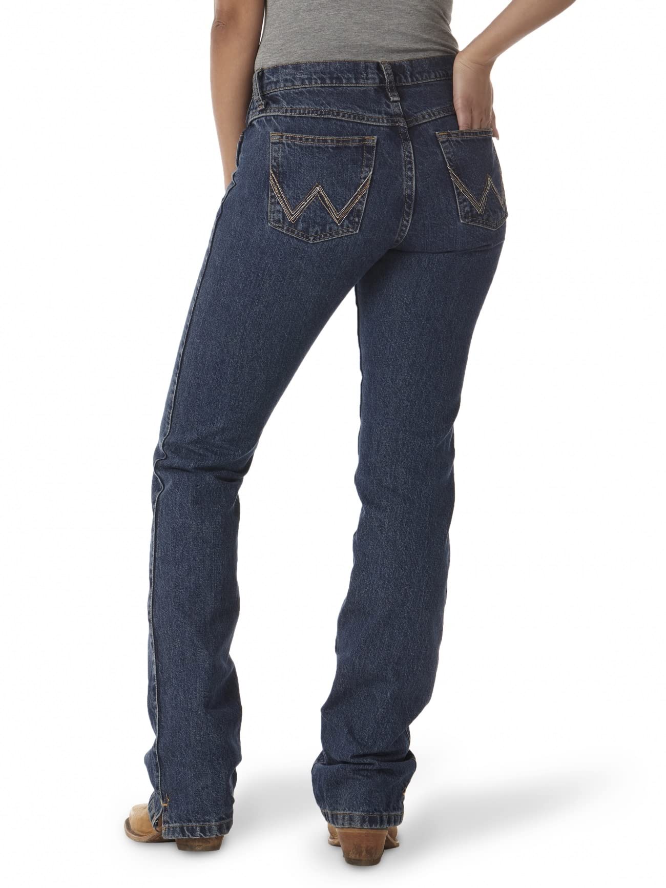 Wrangler Women's Mid Rise Vented Hem Ultimate Riding Jeans - Comfortable Stretch Denim for Equestrian & Outdoor Activities