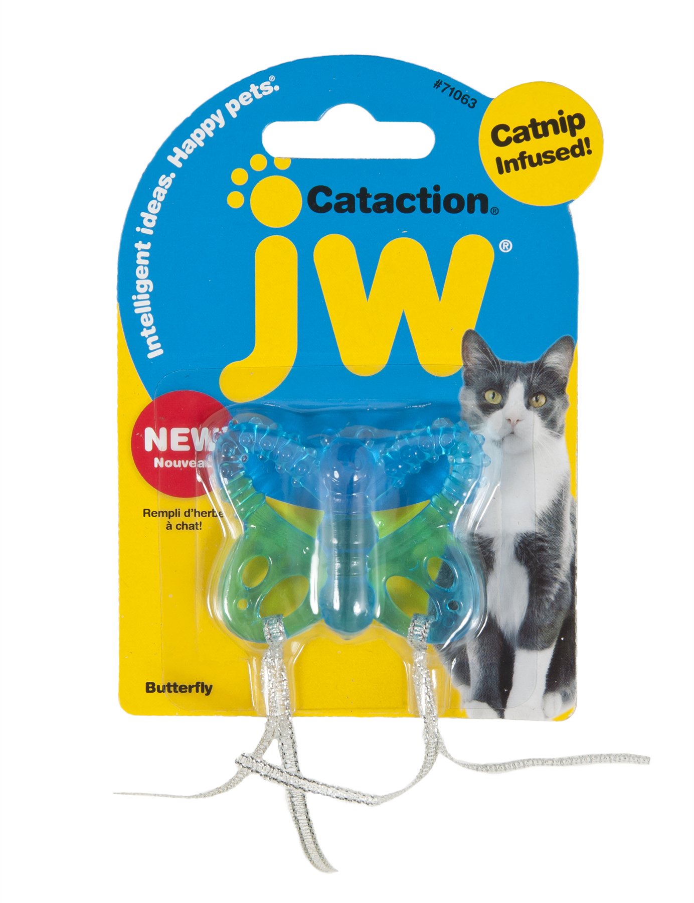 JW Pet Butterfly Cat Toy - Interactive Cat Teaser Wand with Fluttering Butterfly for Indoor Play & Exercise - Perfect for Kittens & Adult Cats
