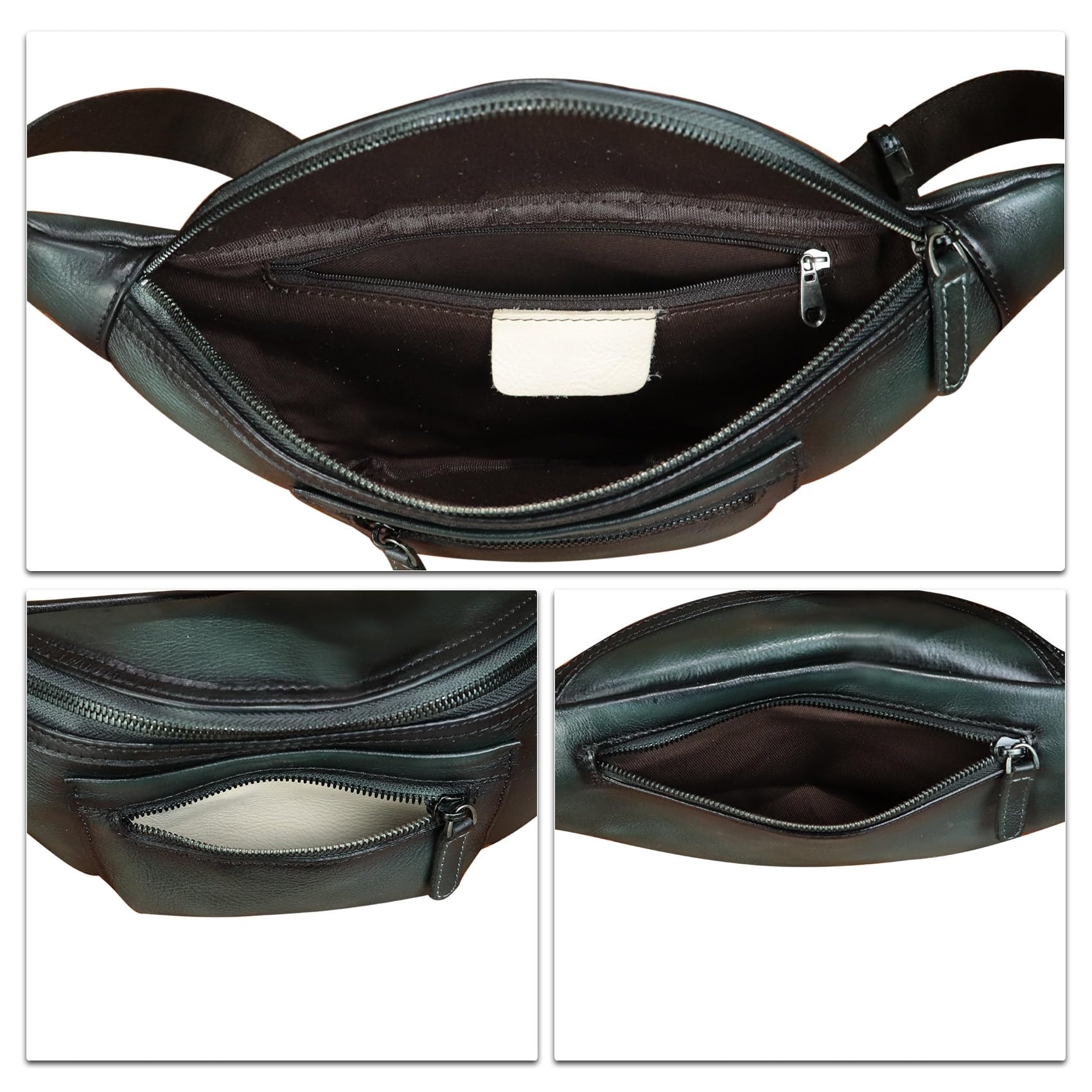 Vintage Genuine Leather Fanny Pack for Men & Women - Handmade Leather Waist Bag, Sling Backpack, Crossbody Purse (Dark Grey) | Perfect for Travel, Hiking & Everyday Use