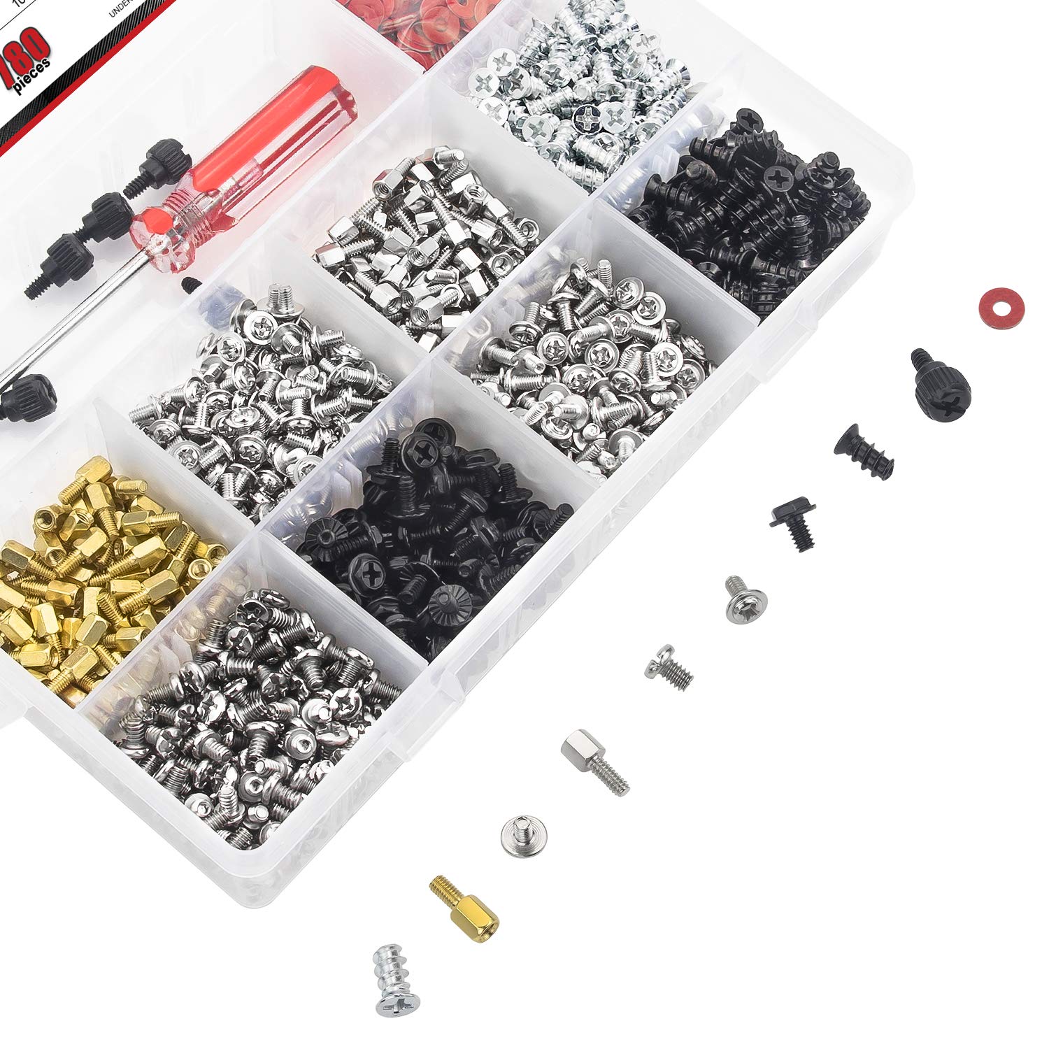780PCS Computer Screw Kit - DYWISHKEY Premium Screw Standoffs Set for Hard Drive, PC Case, Motherboard, Fan, Power Supply & Graphics Card with Screwdriver | Perfect for PC Building, Repair & Maintenance